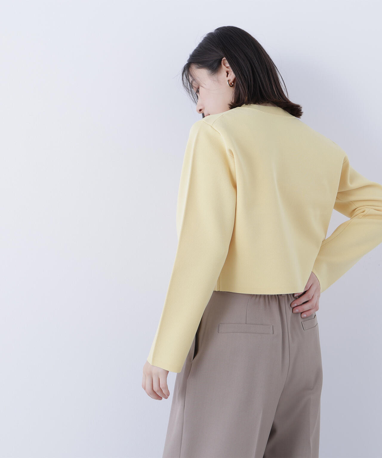 【横浜ジョイナス・mix.tokyo 限定カラー:ダークグリーン】エンブレムボタンニットジャケット