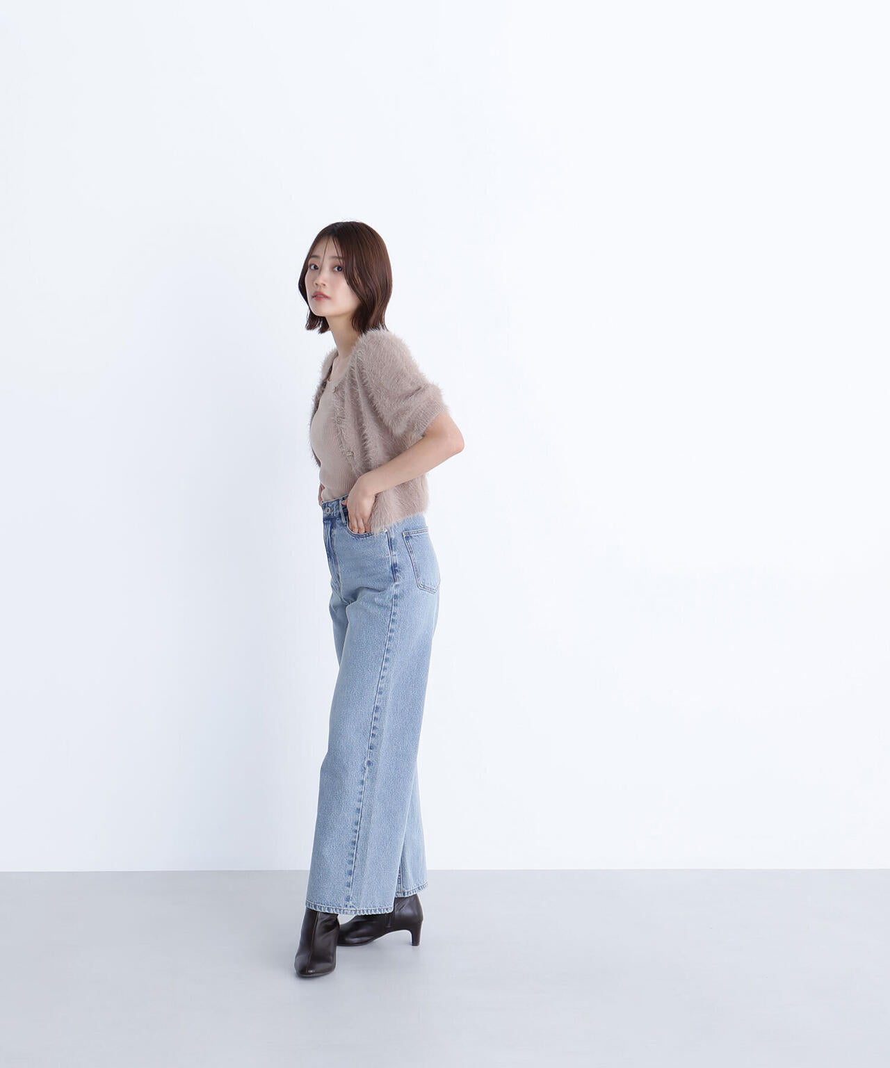 ハーフスリーブシャギーアンサンブル