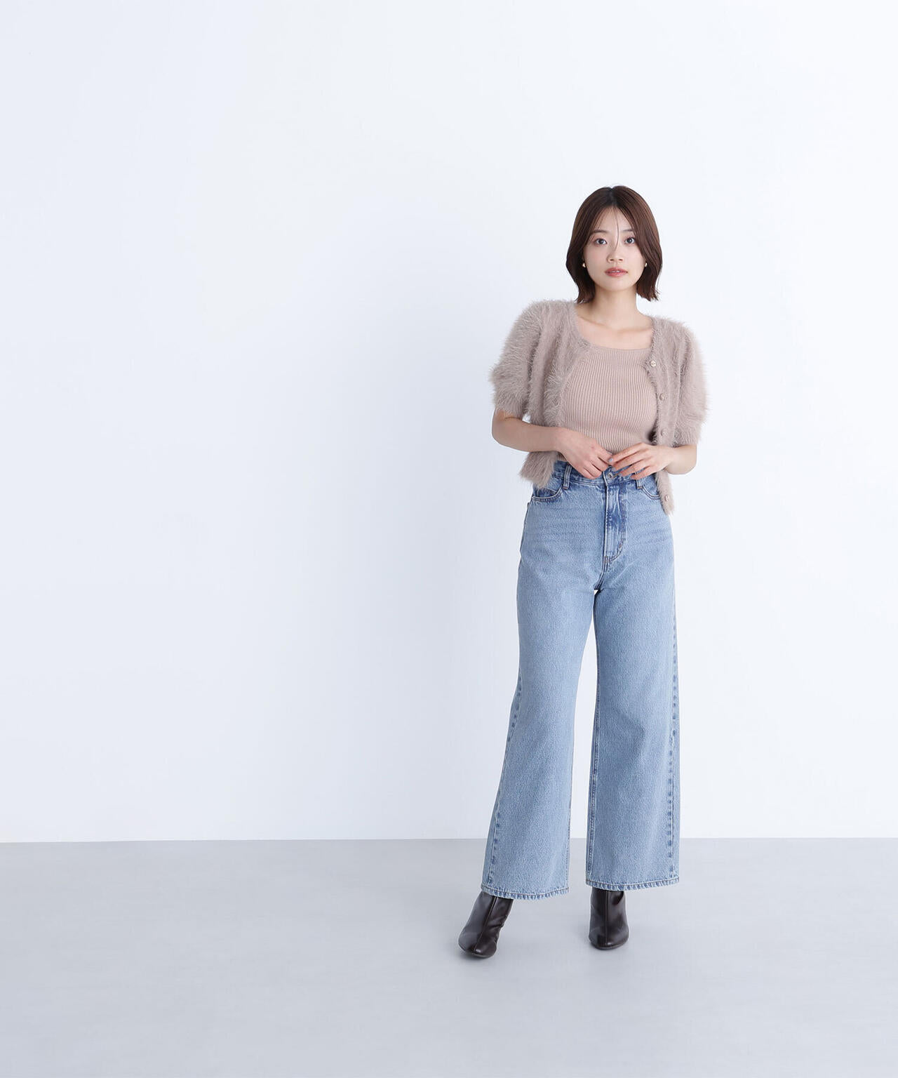 ハーフスリーブシャギーアンサンブル