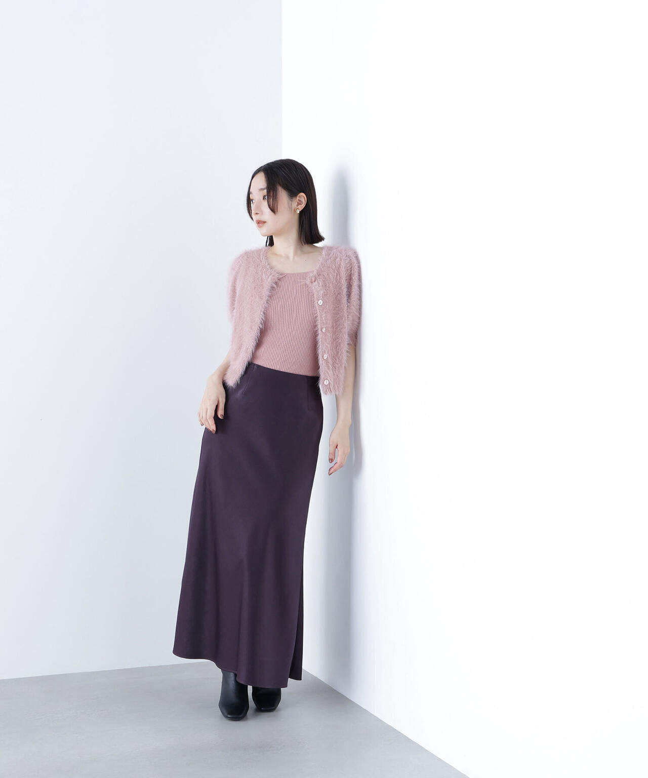 ハーフスリーブシャギーアンサンブル