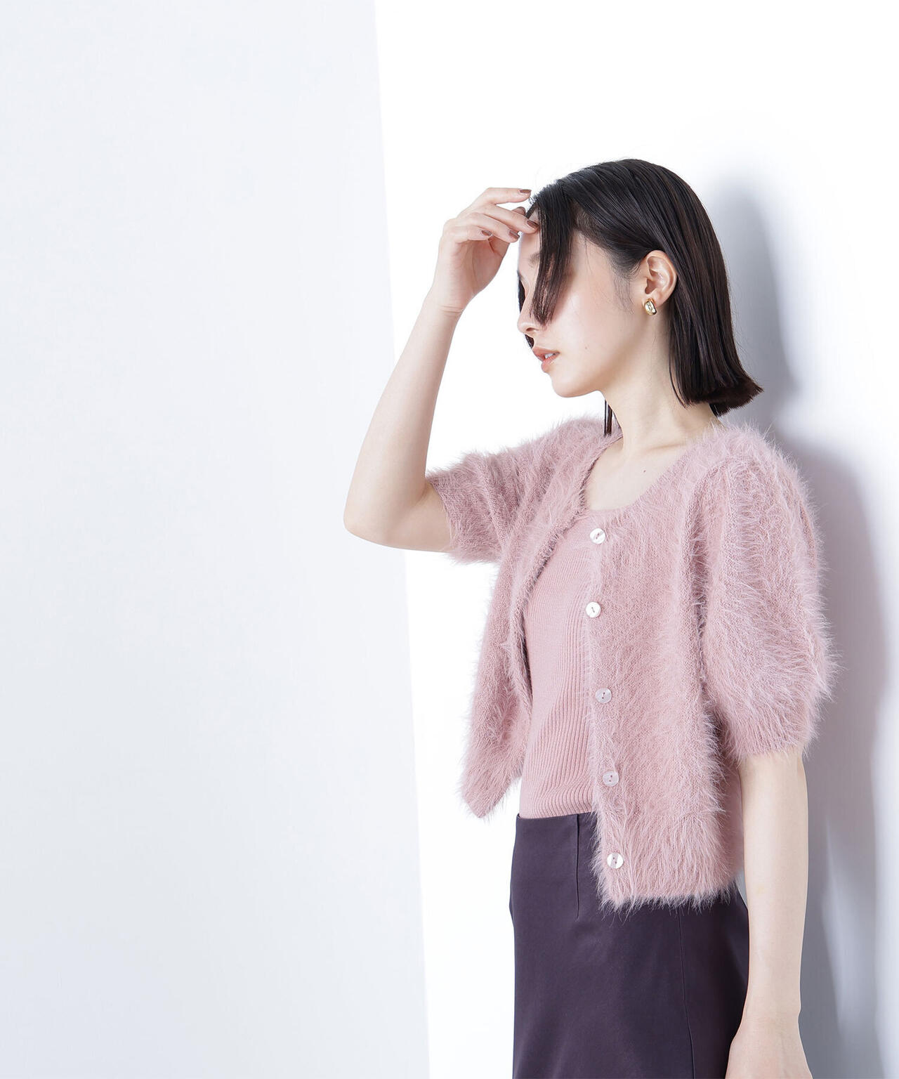 ハーフスリーブシャギーアンサンブル