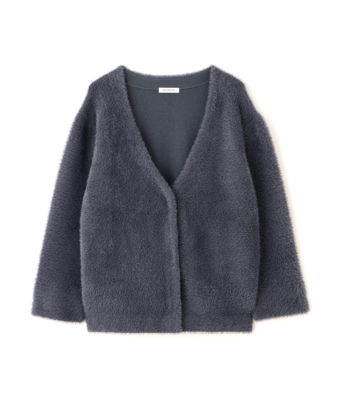 Vネックシャギー接結コーディガン