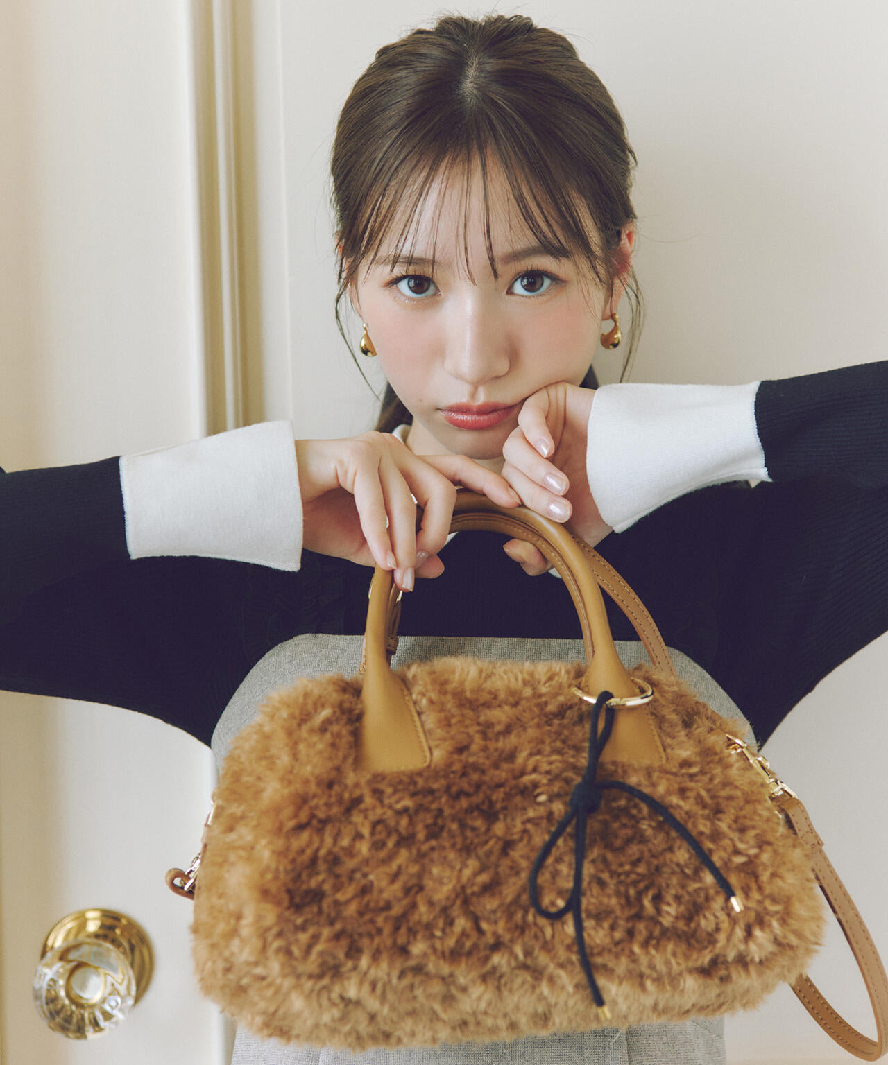 白宮みずほさんコラボ】リボンチャームファーボストン | NATURAL