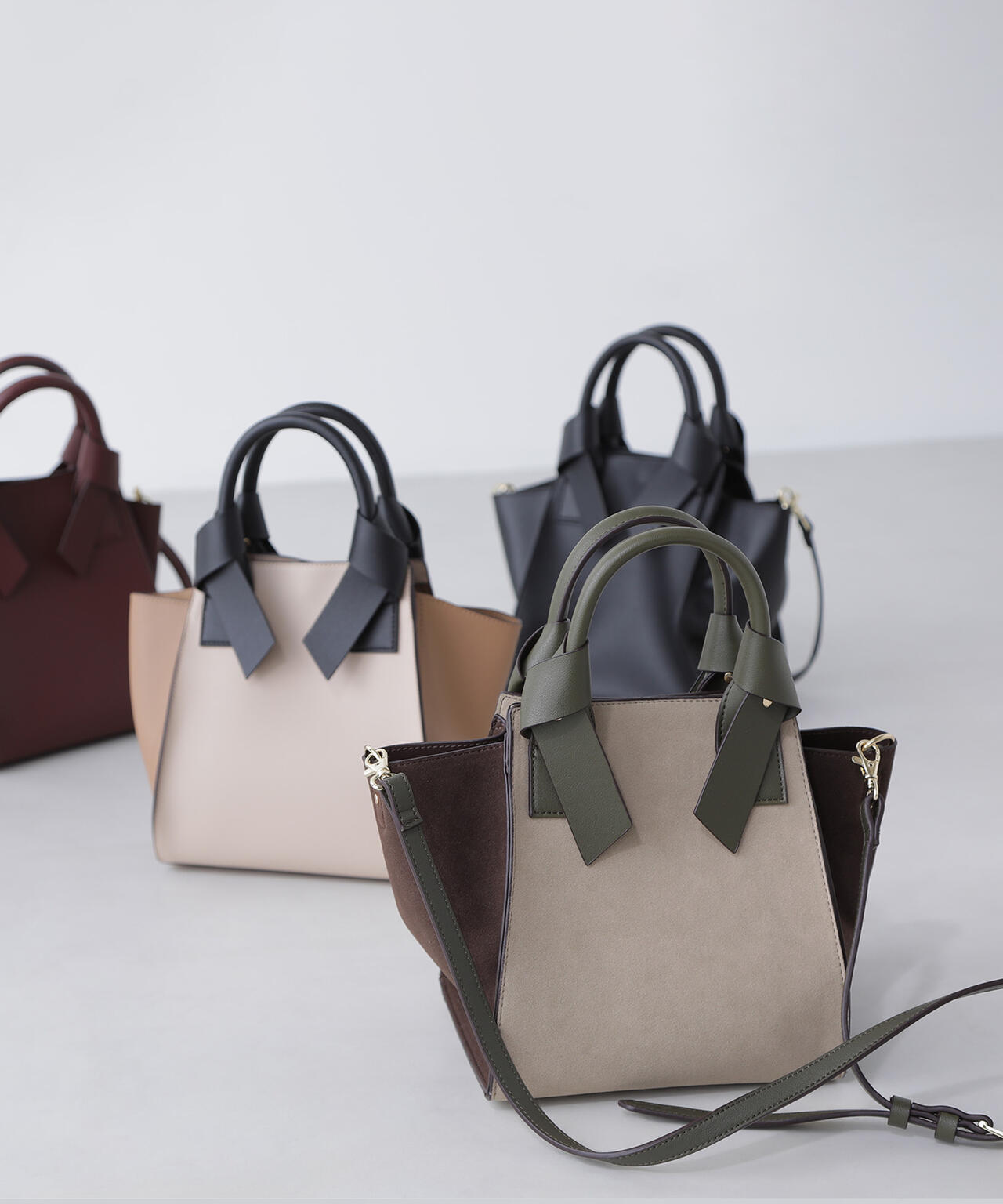 リボンハンドルトートバッグ