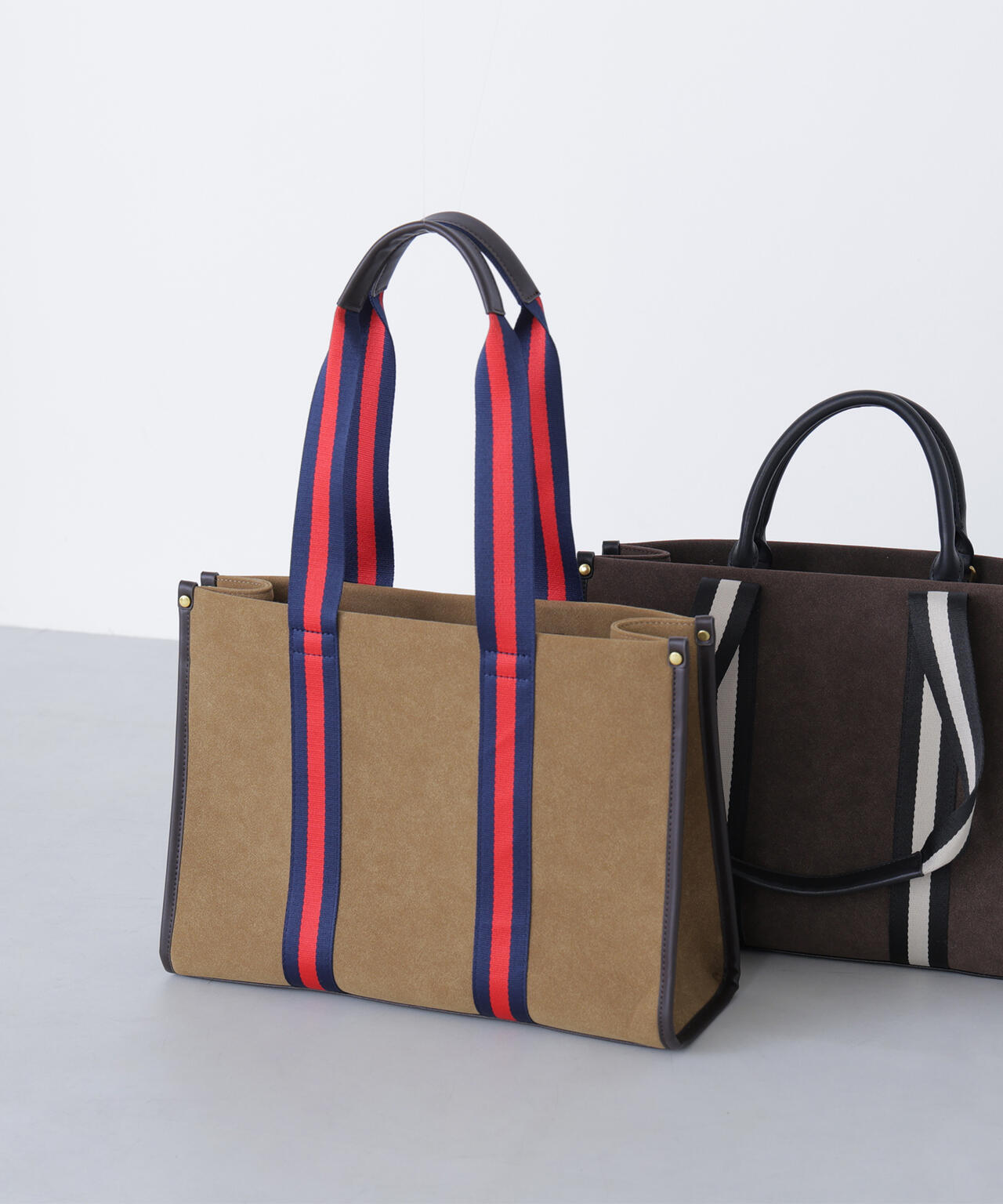 スウェードタッチ2wayテープトートバッグ