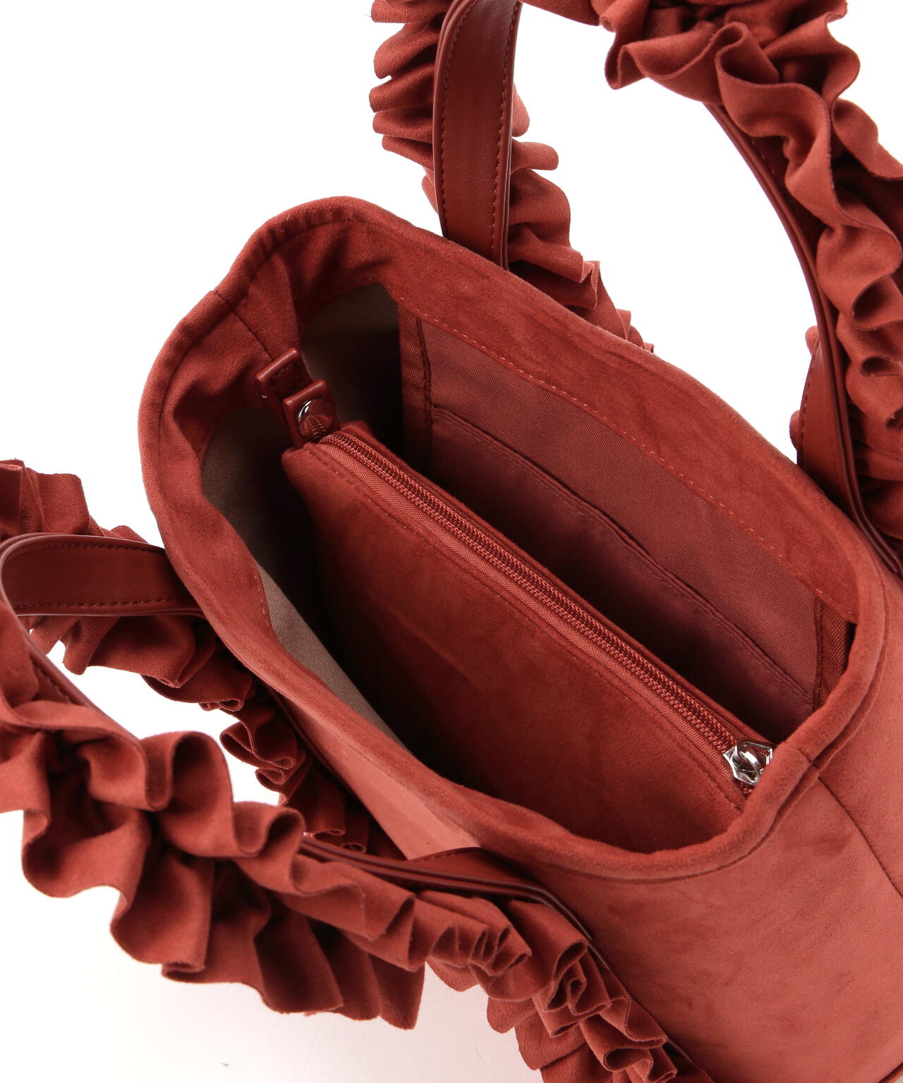 スエードタッチフリフリトートバッグ