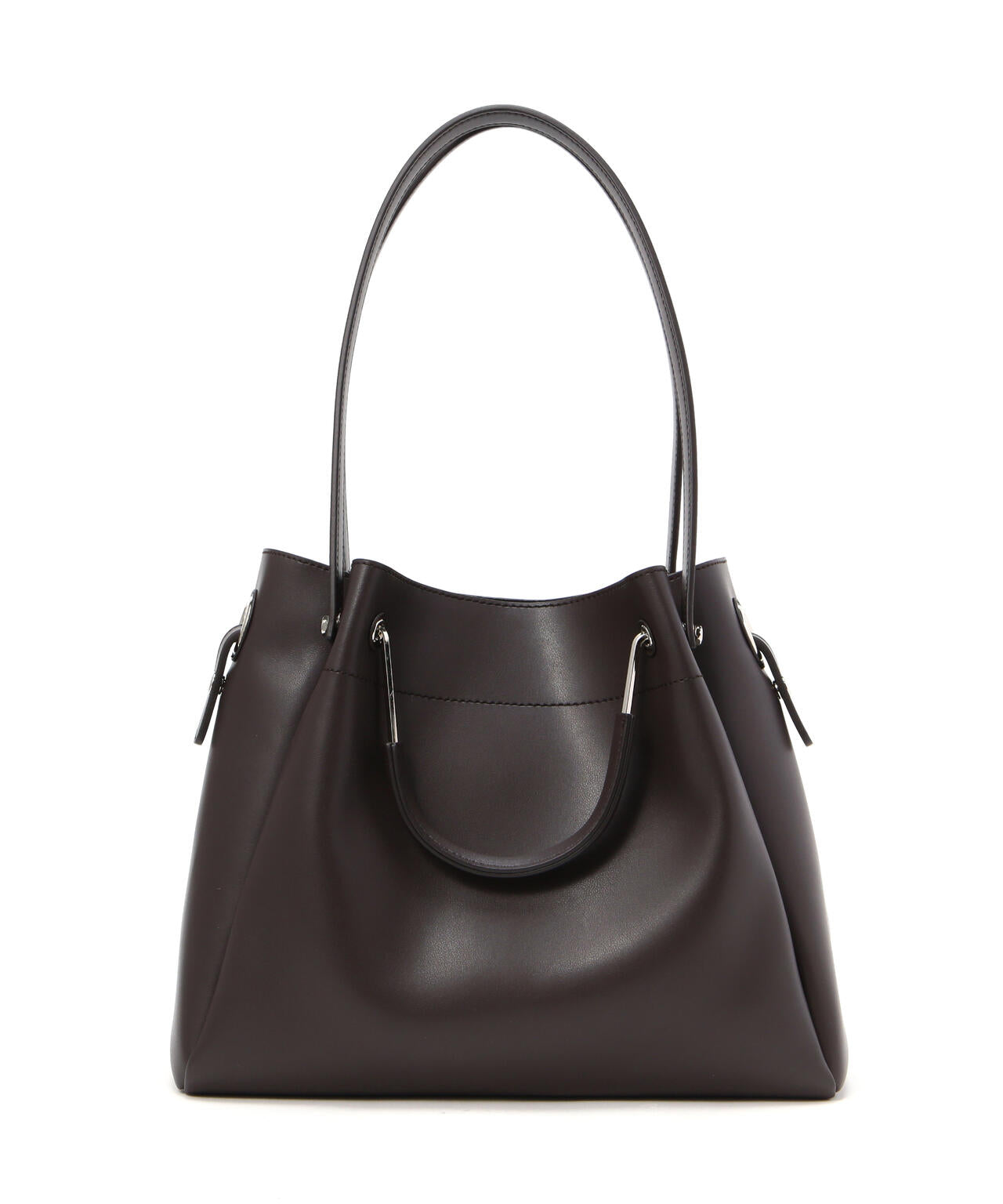 メタルハンドルタックショルダーバッグ