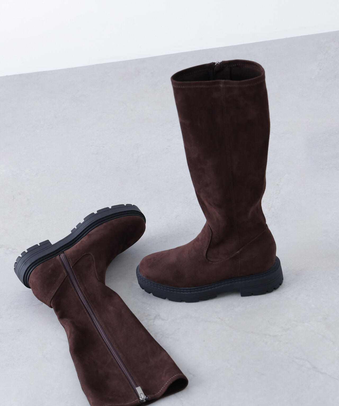 【Oggi掲載】インヒールトラックソールロングブーツ