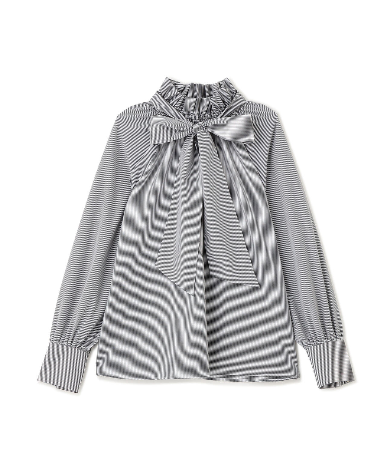 ハイネックリボンボウブラウス