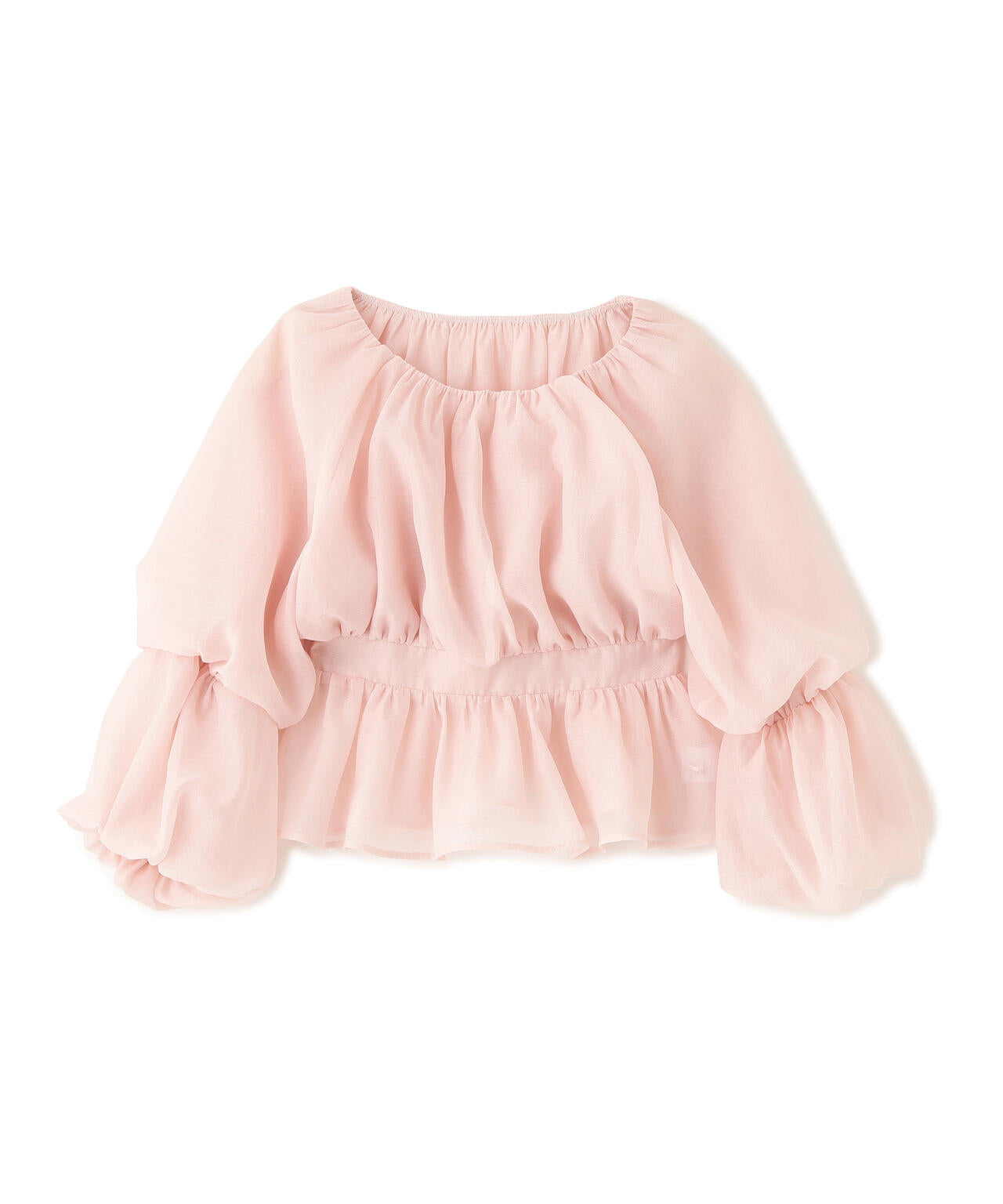 シアーギャザーペプラムブラウス*