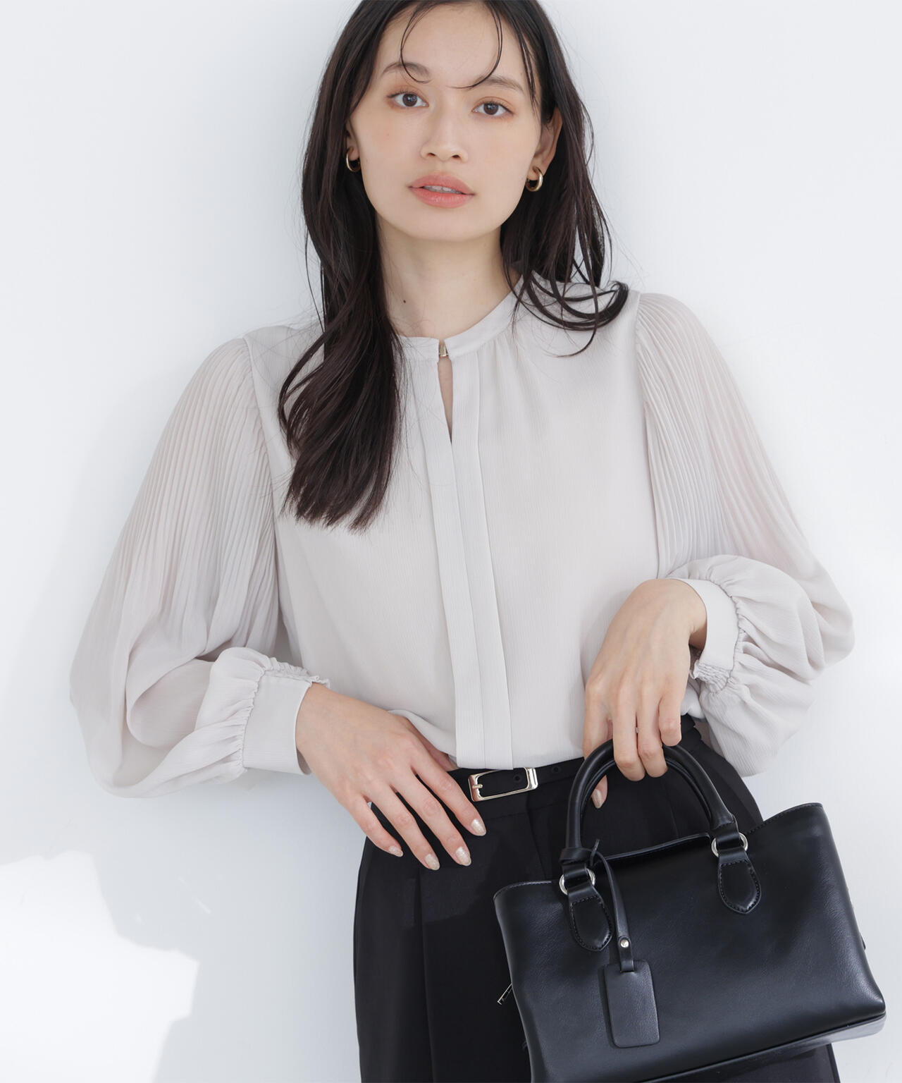 メタルポイント楊柳ブラウス