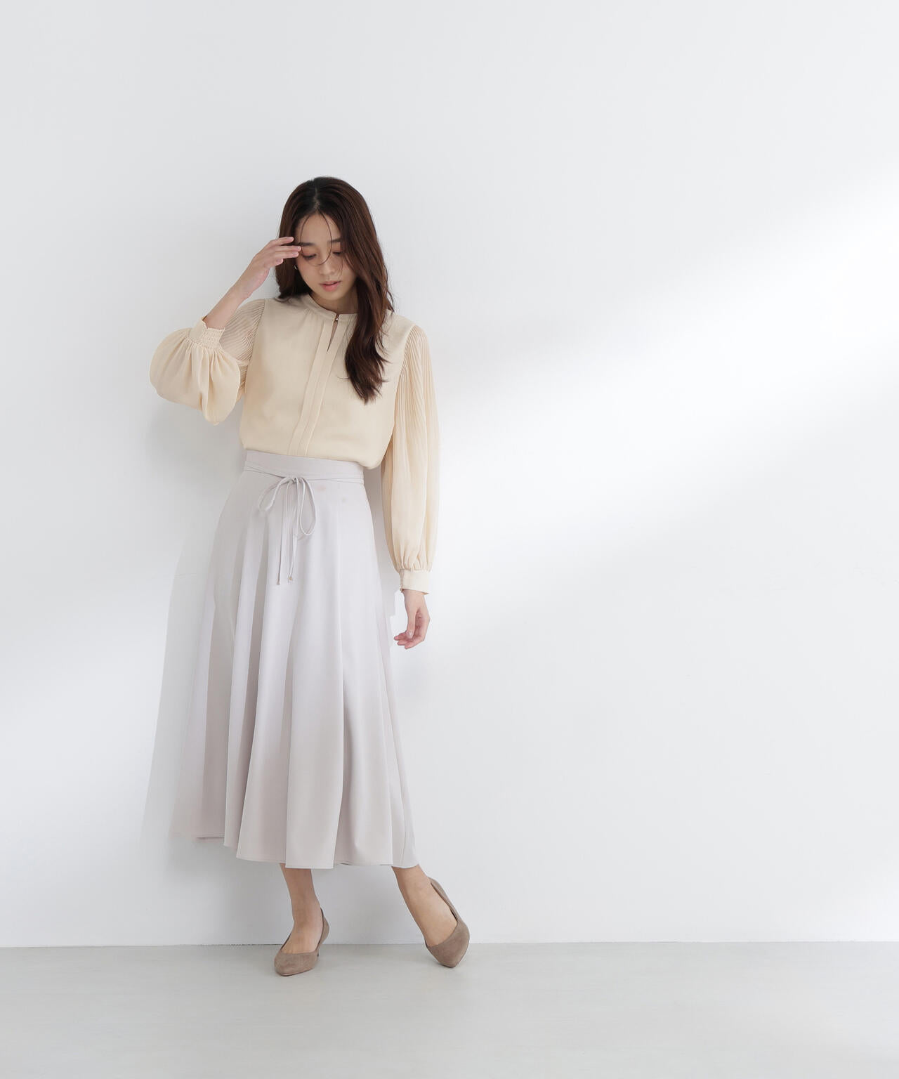 メタルポイント楊柳ブラウス