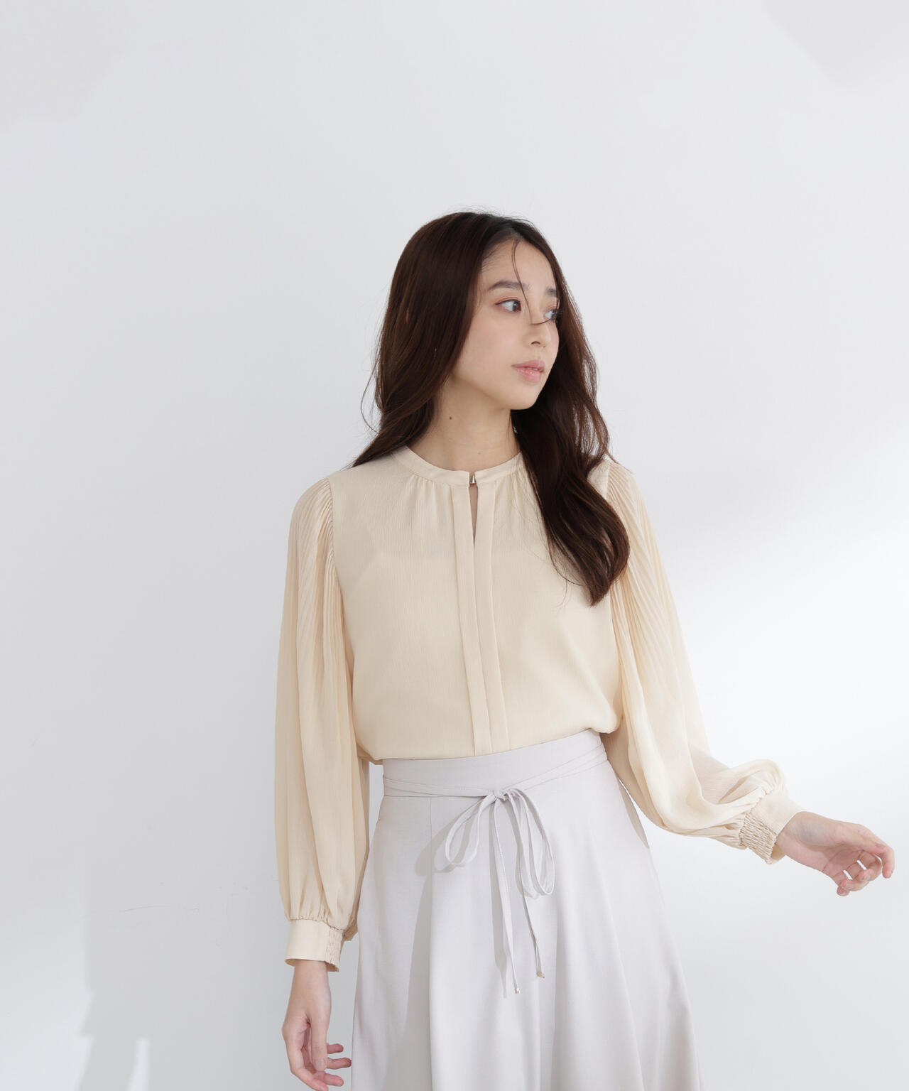 メタルポイント楊柳ブラウス