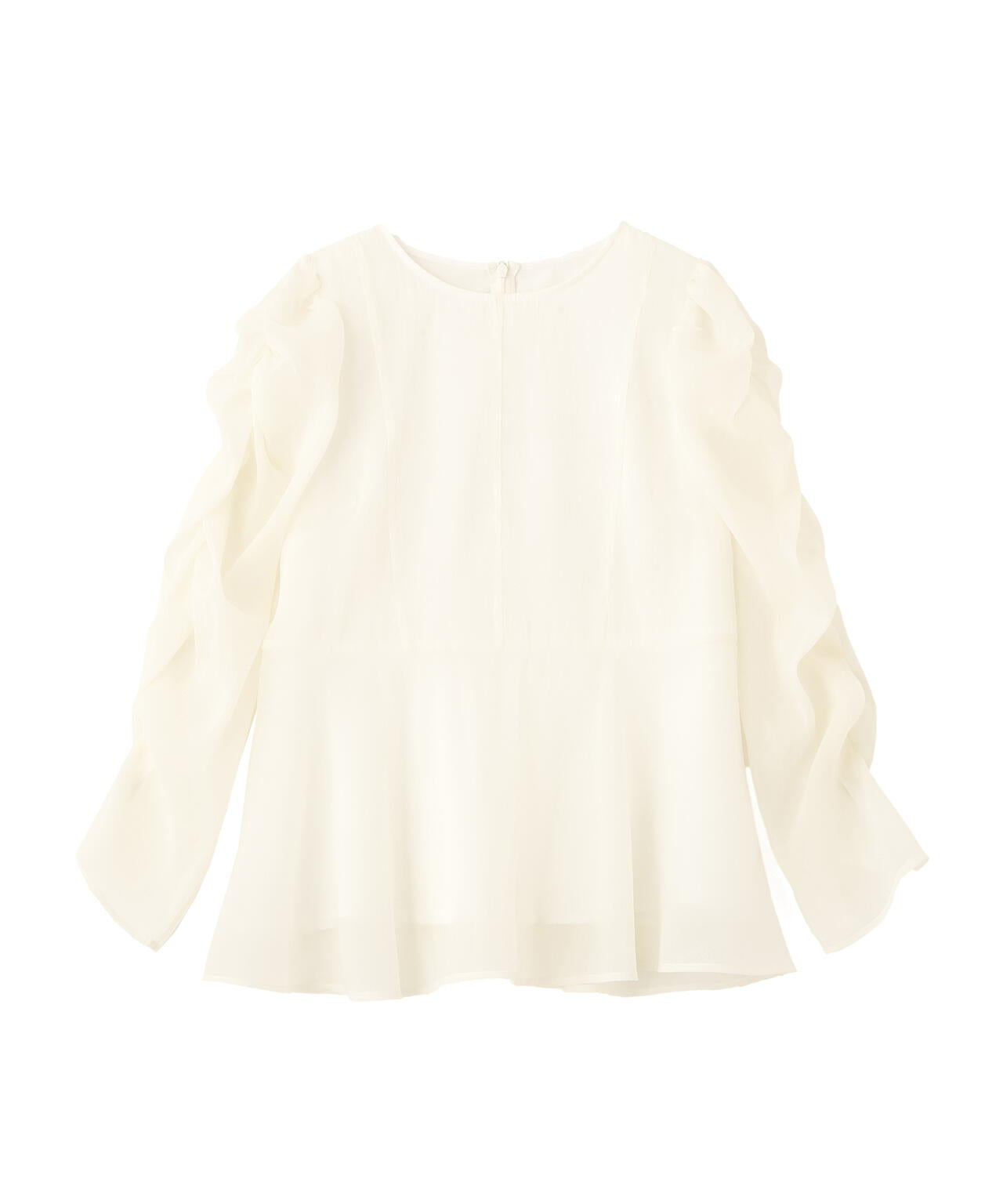 【一部店舗・mix.tokyo 限定カラー:ペールイエロー】シアーペプラムブラウス