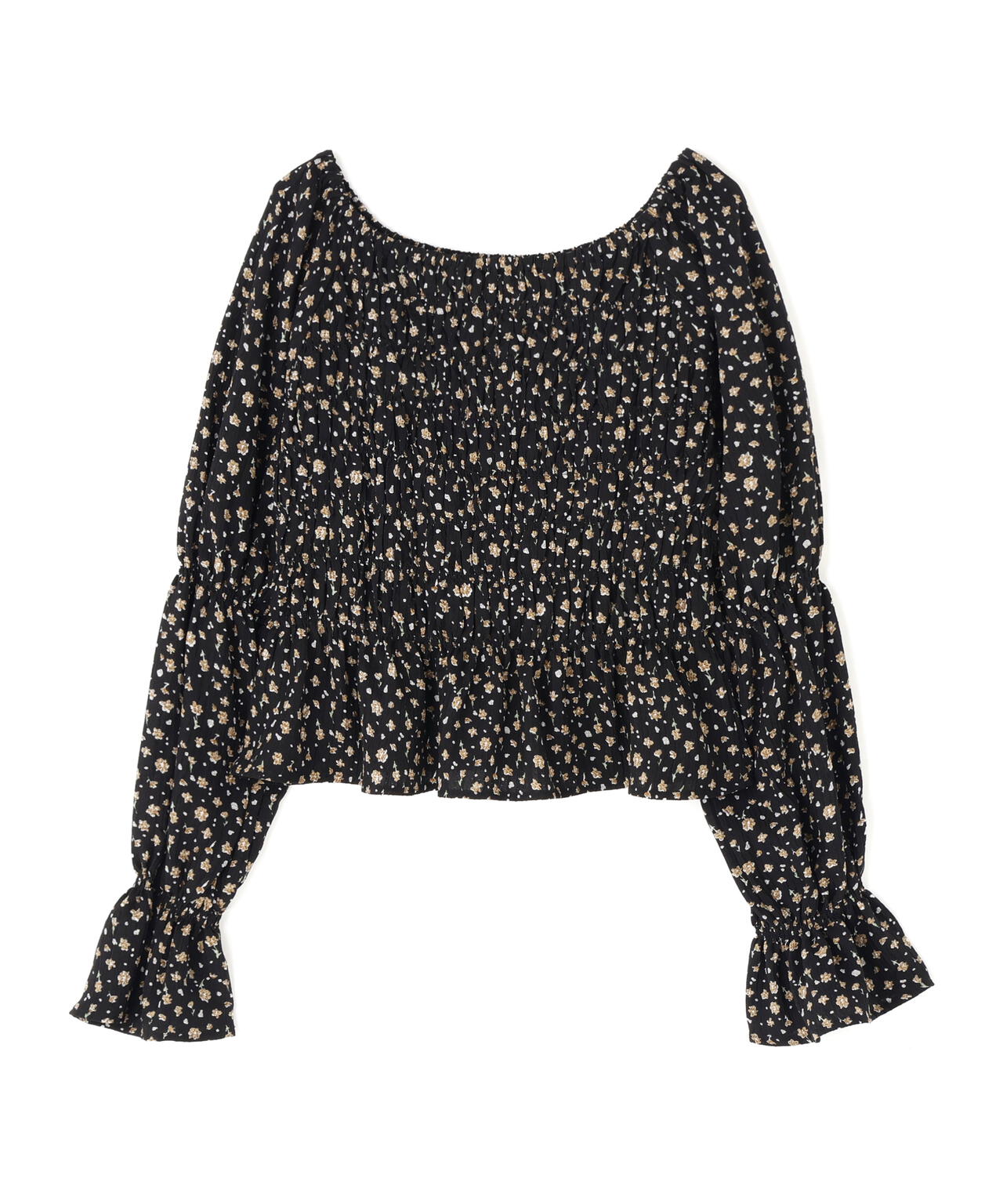 ミニフラワーシャーリングブラウス