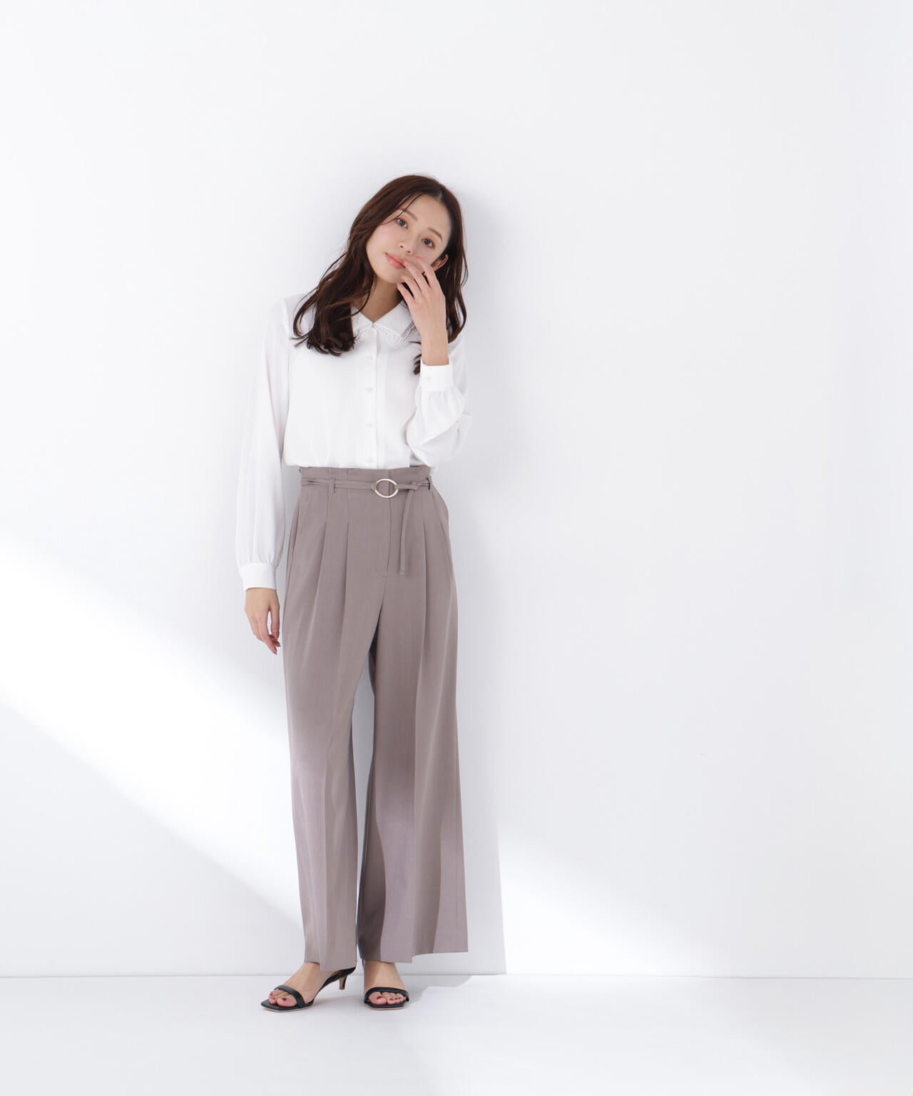 レースダブルカラーブラウス