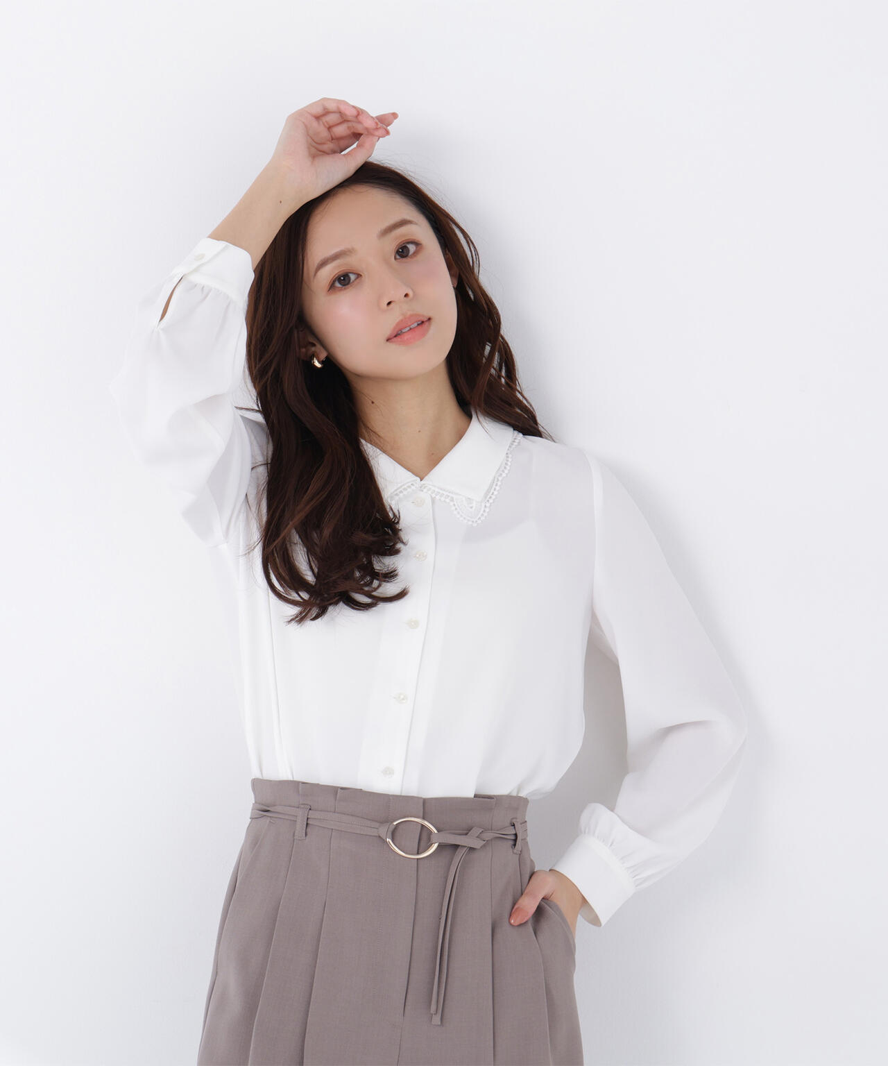 レースダブルカラーブラウス