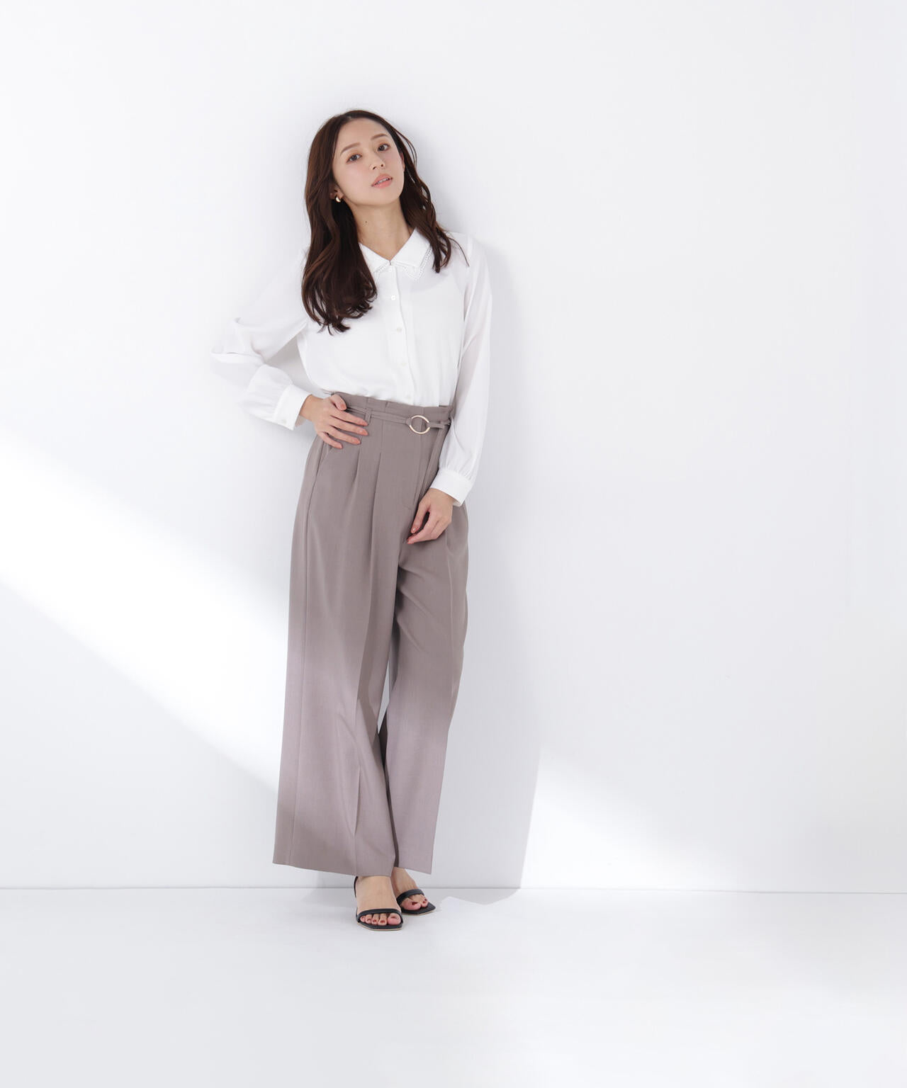 レースダブルカラーブラウス