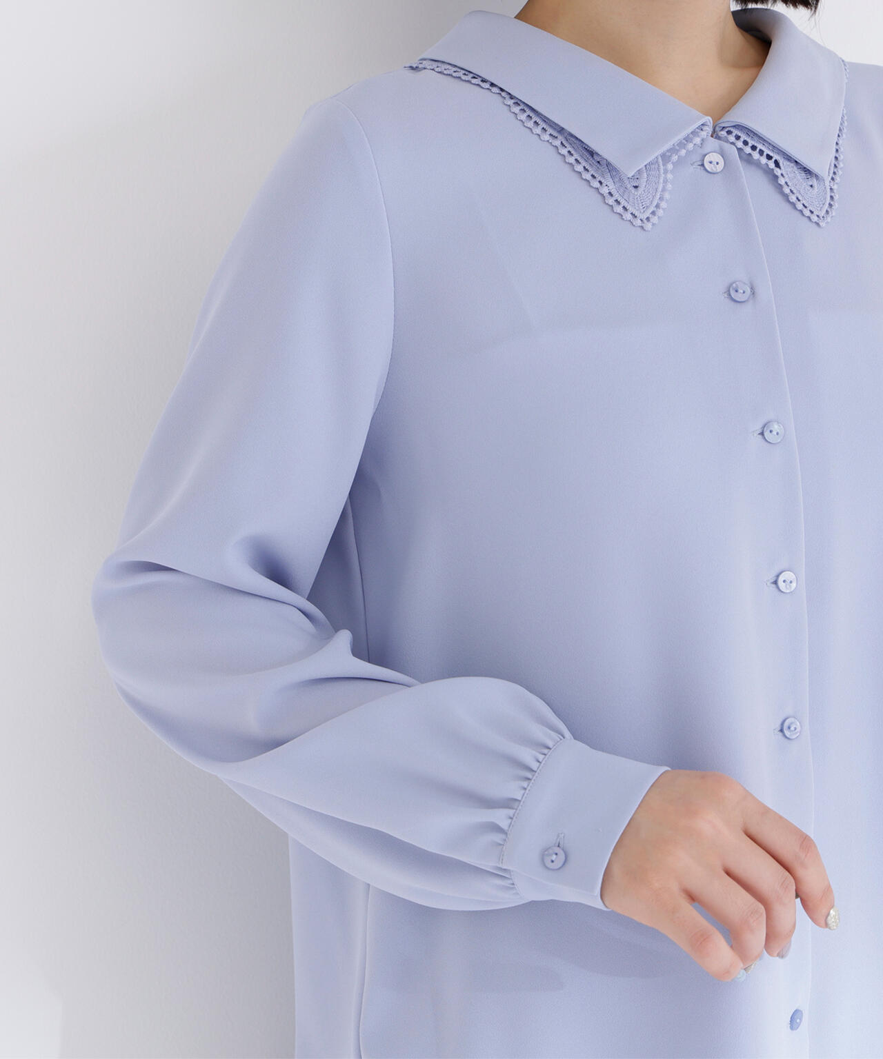 レースダブルカラーブラウス