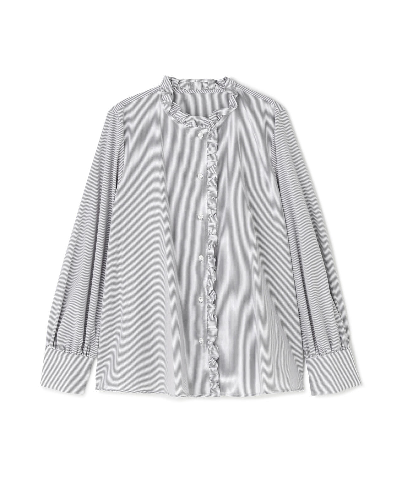 スタンドネックフリルブラウス