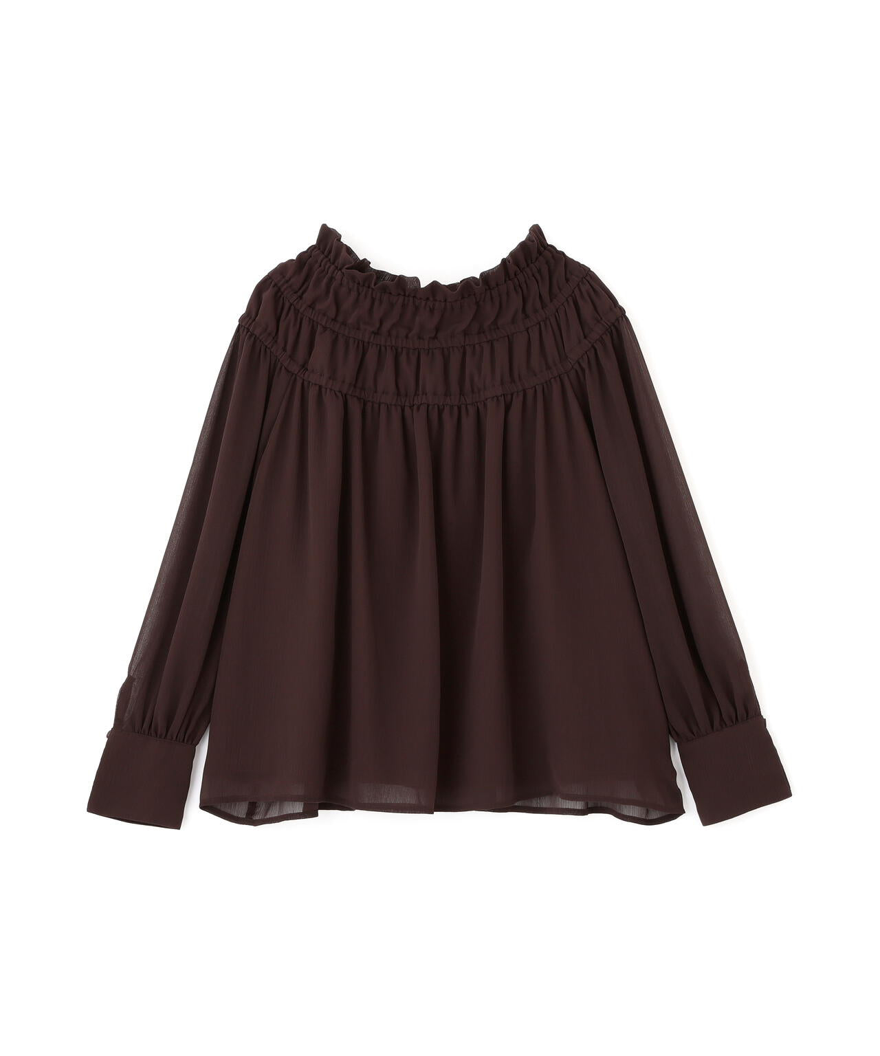 シャーリングショルダーブラウス