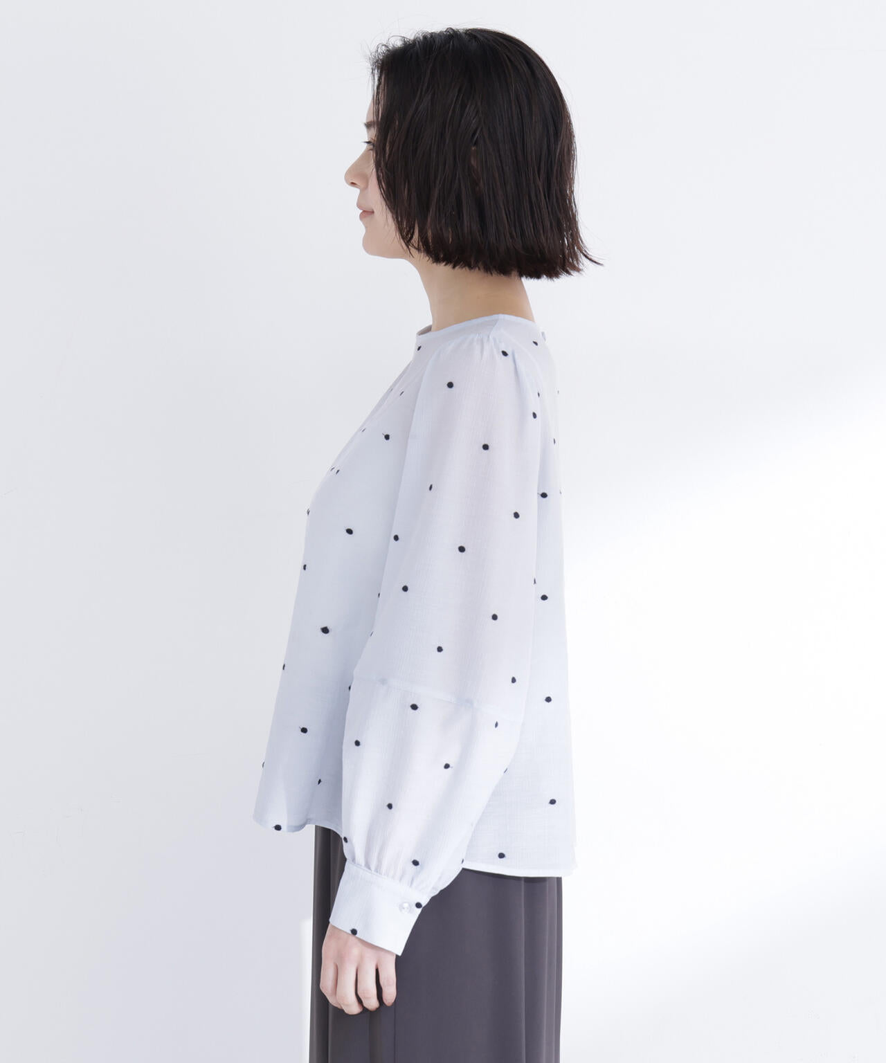 ドット刺繍ブラウス