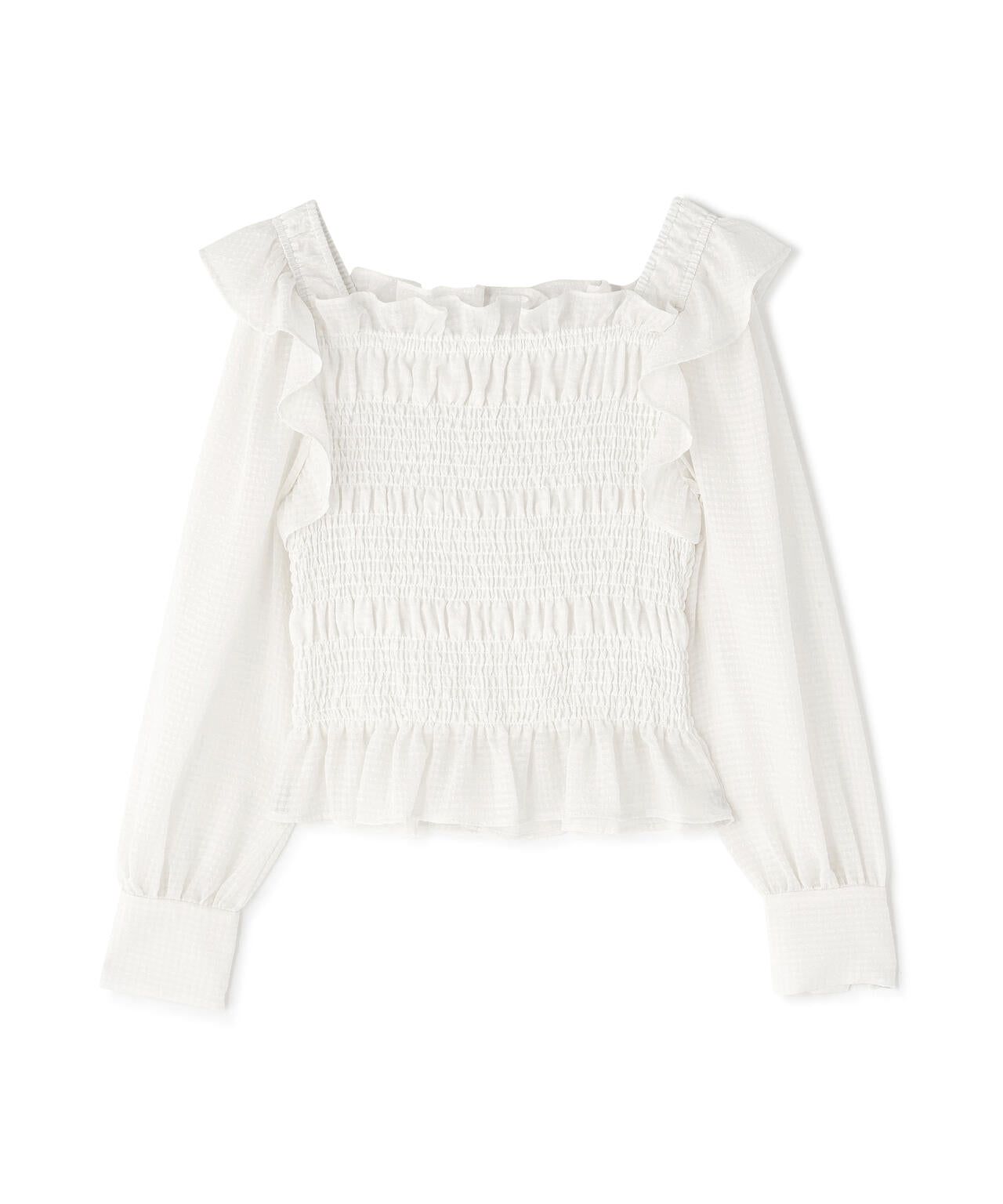 【一部店舗・mix.tokyo 限定カラー:イエロー】シアーチェックシャーリングブラウス