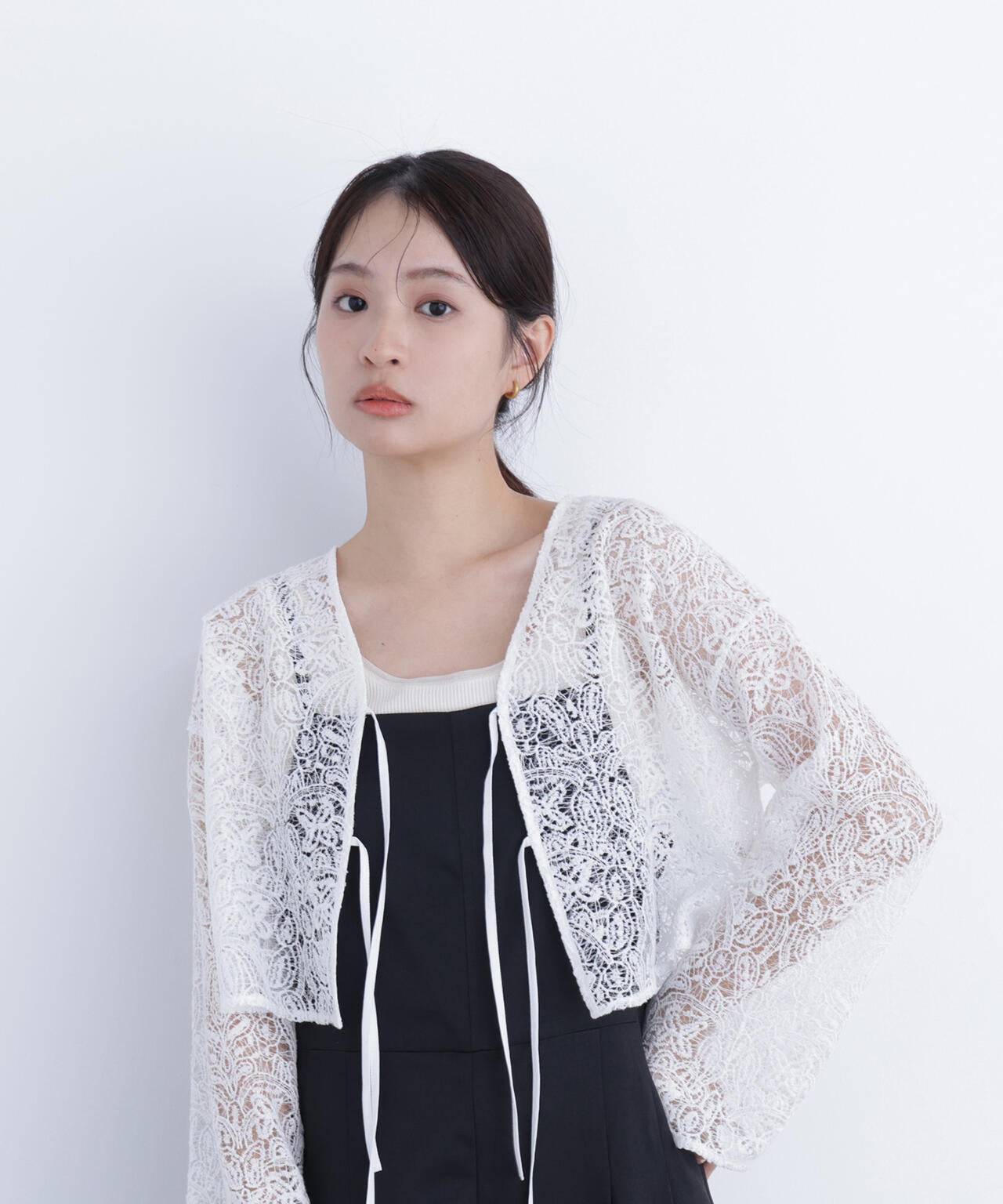 レース羽織ブラウス