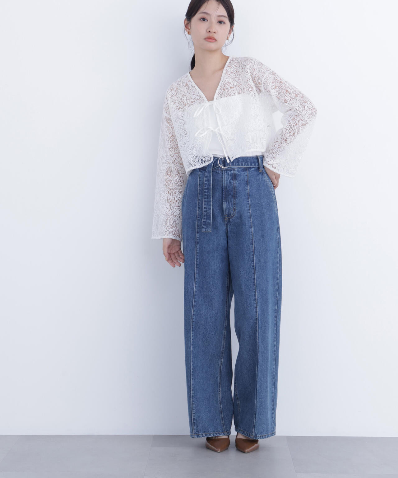 レース羽織ブラウス
