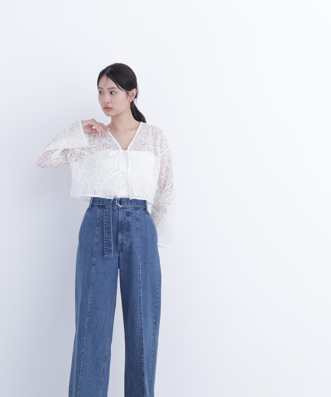 レース羽織ブラウス