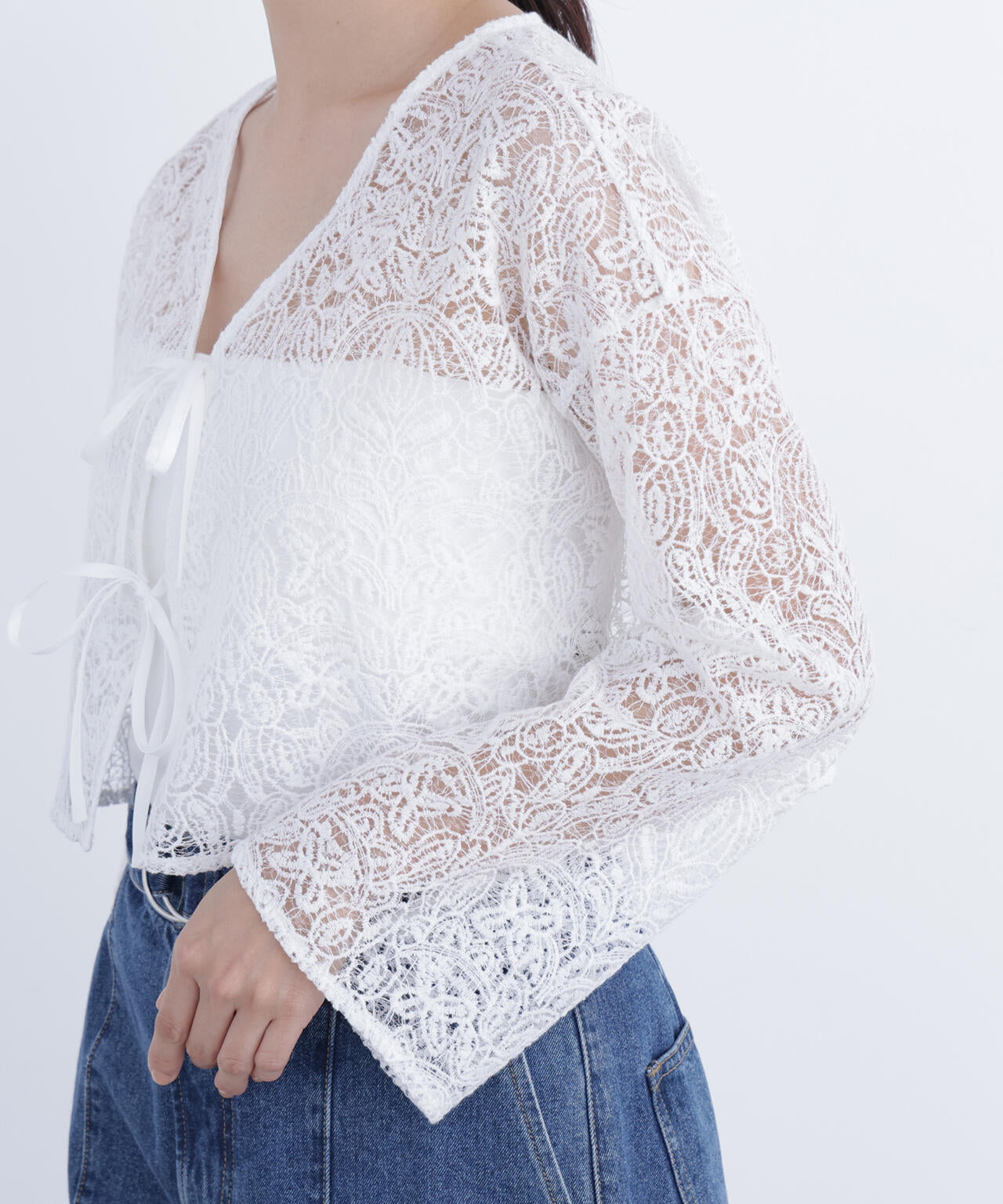 レース羽織ブラウス