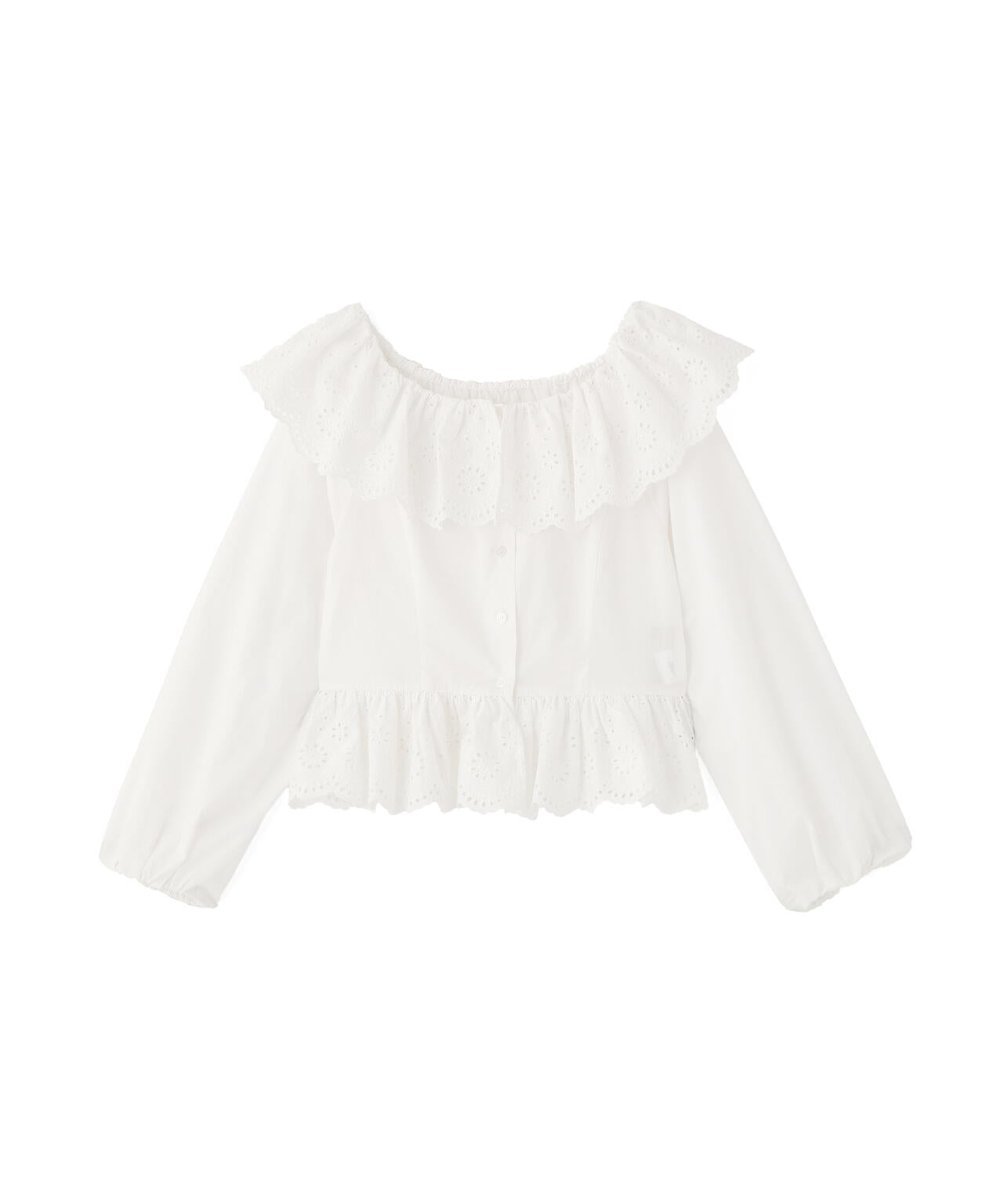 エンブロイダリーフリルブラウス