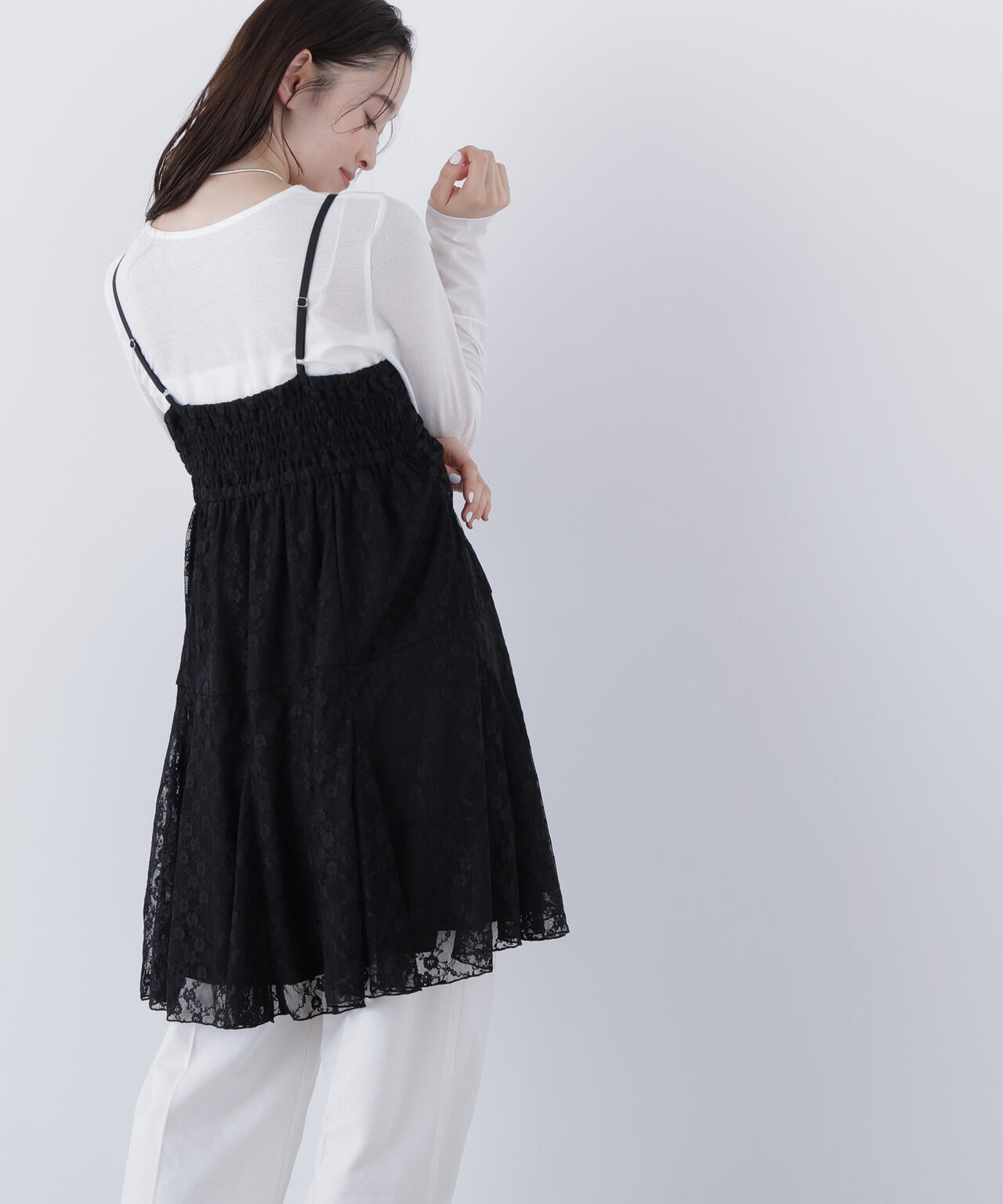 レースギャザーキャミチュニック