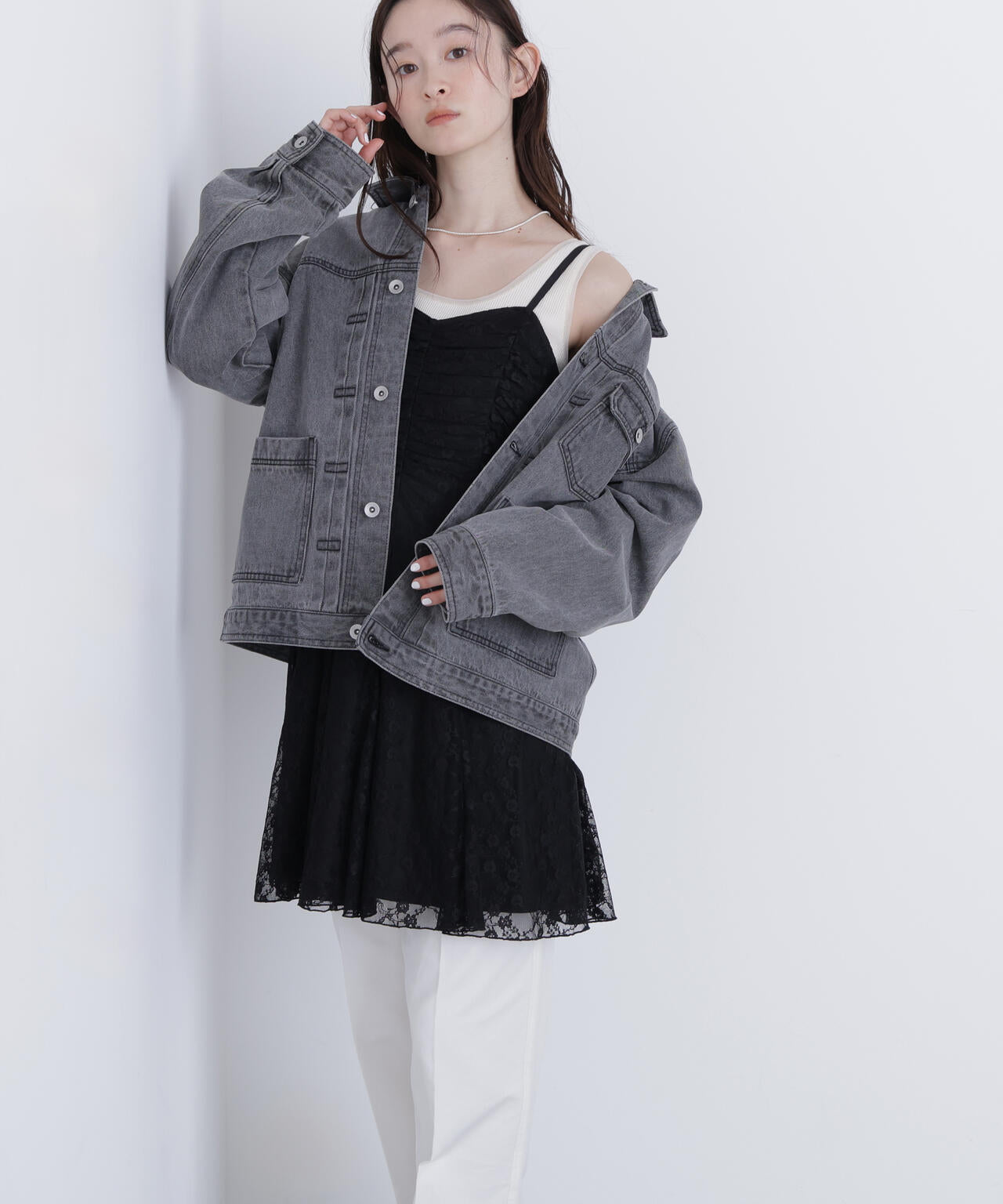 レースギャザーキャミチュニック