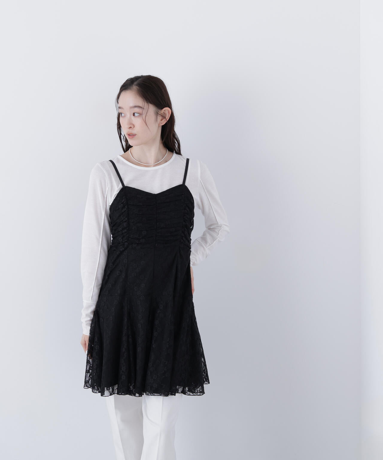 レースギャザーキャミチュニック