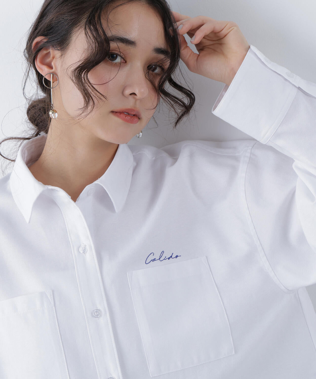 刺繍オックスフォードシャツ