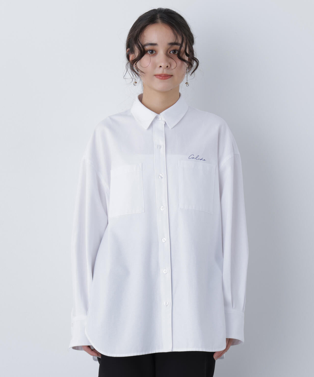 刺繍オックスフォードシャツ