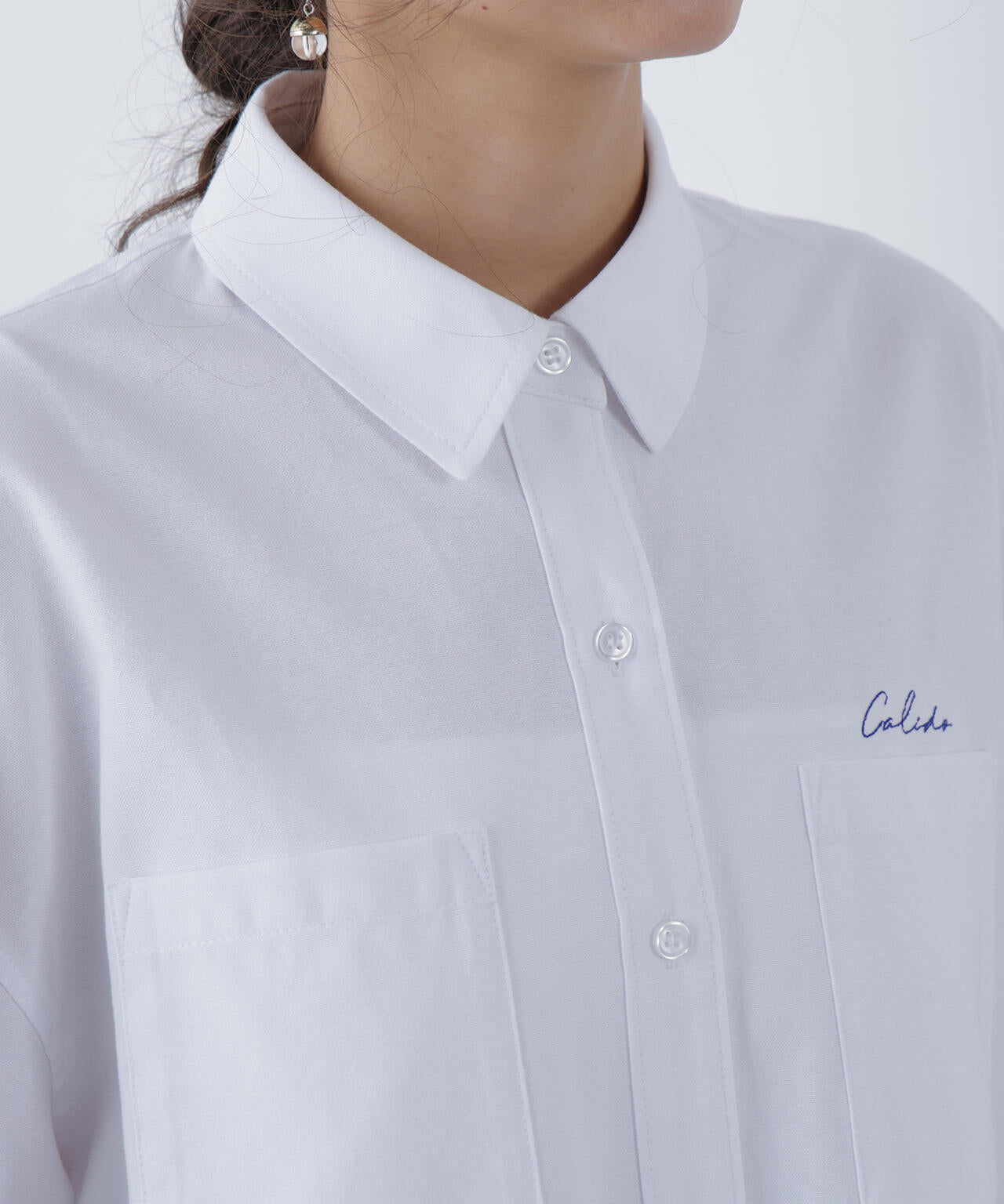 刺繍オックスフォードシャツ