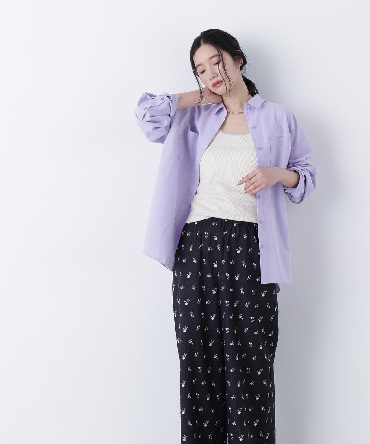 刺繍オックスフォードシャツ