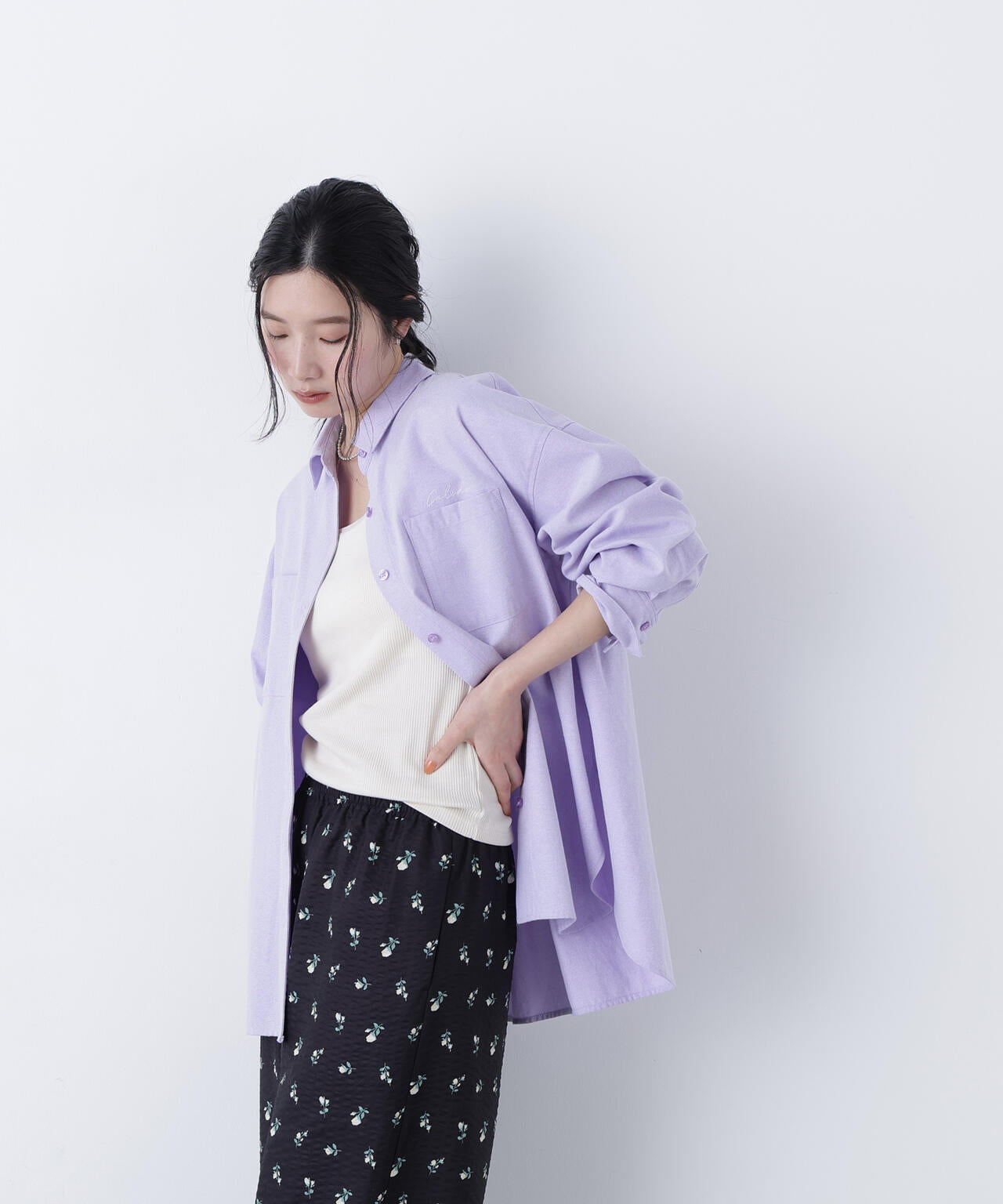 刺繍オックスフォードシャツ