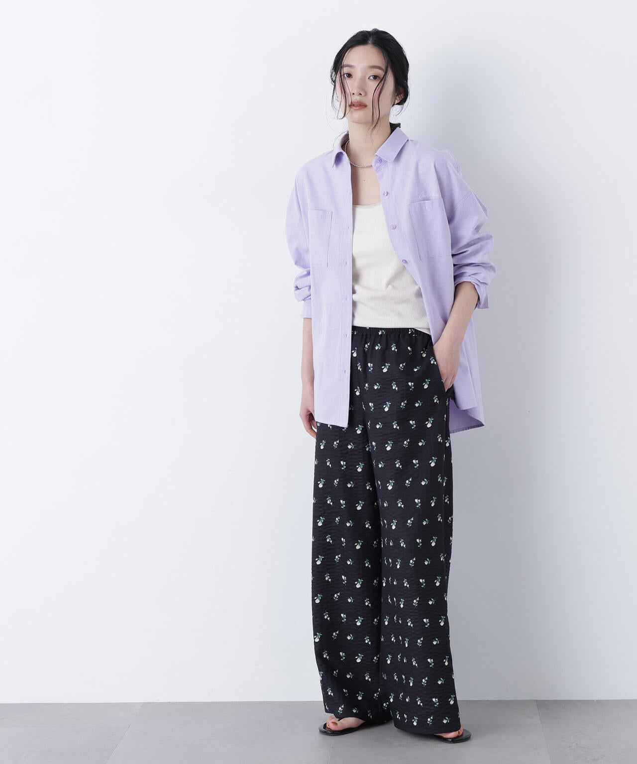 刺繍オックスフォードシャツ