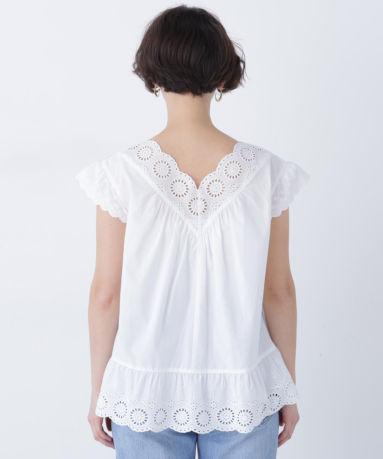 【N】コットン刺繍ブラウス