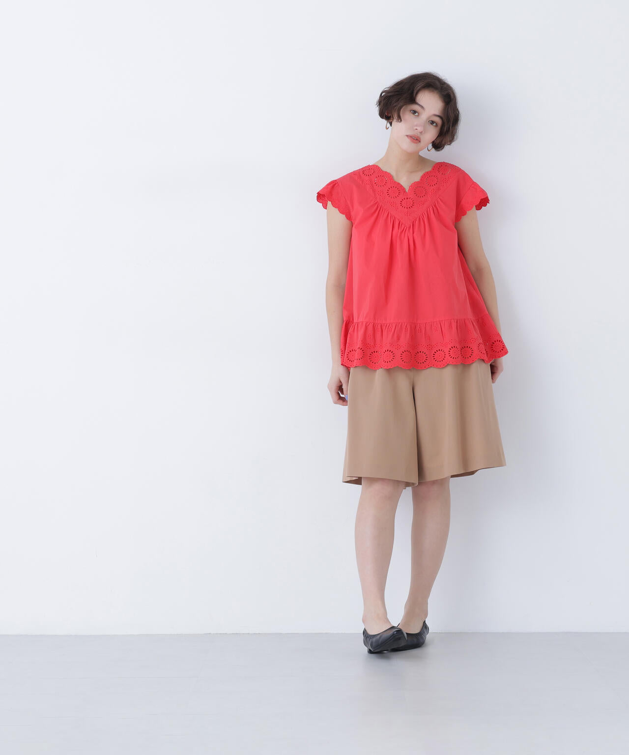 【N】コットン刺繍ブラウス