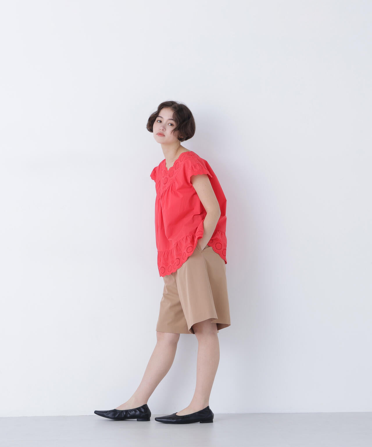 【N】コットン刺繍ブラウス