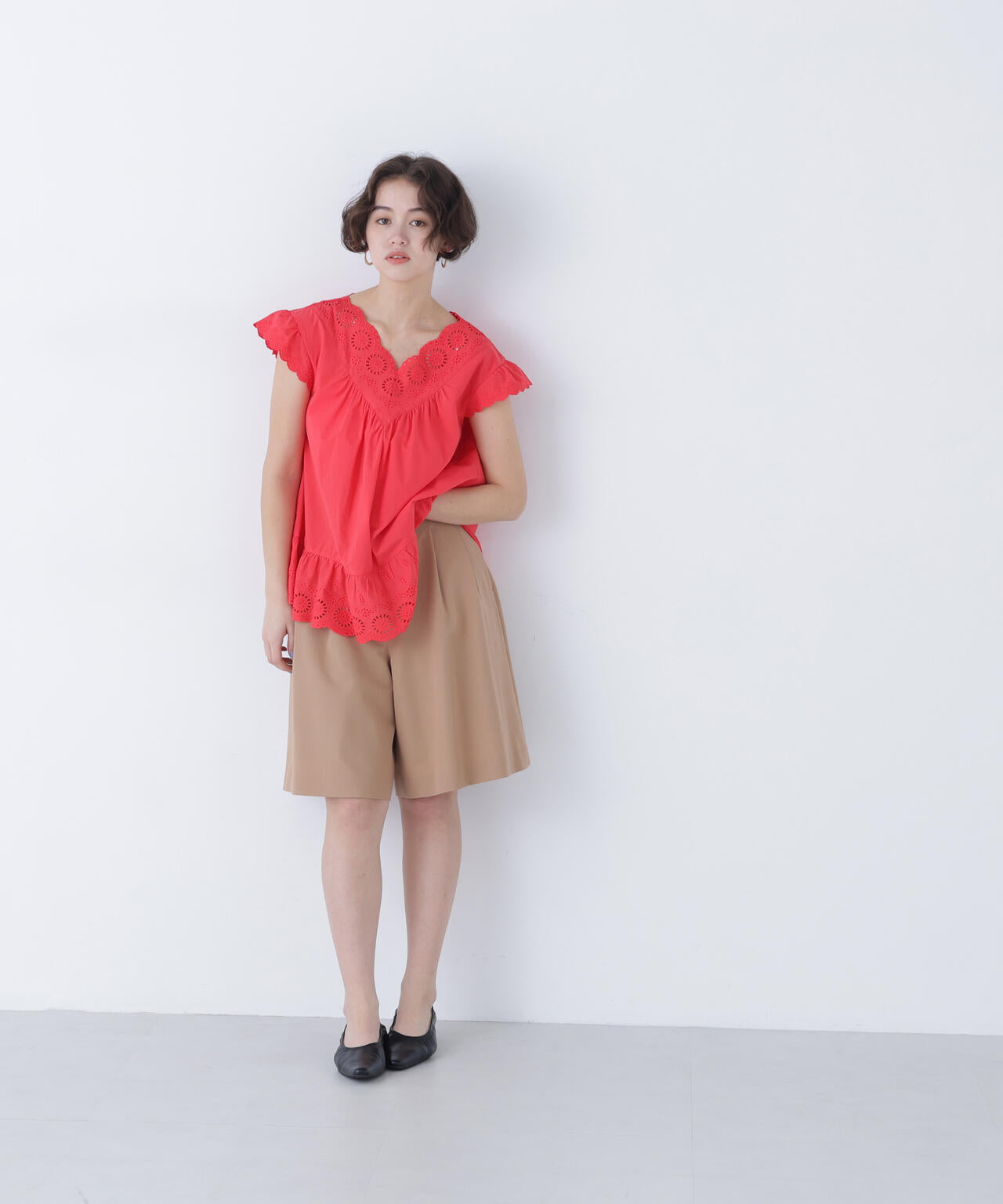 【N】コットン刺繍ブラウス