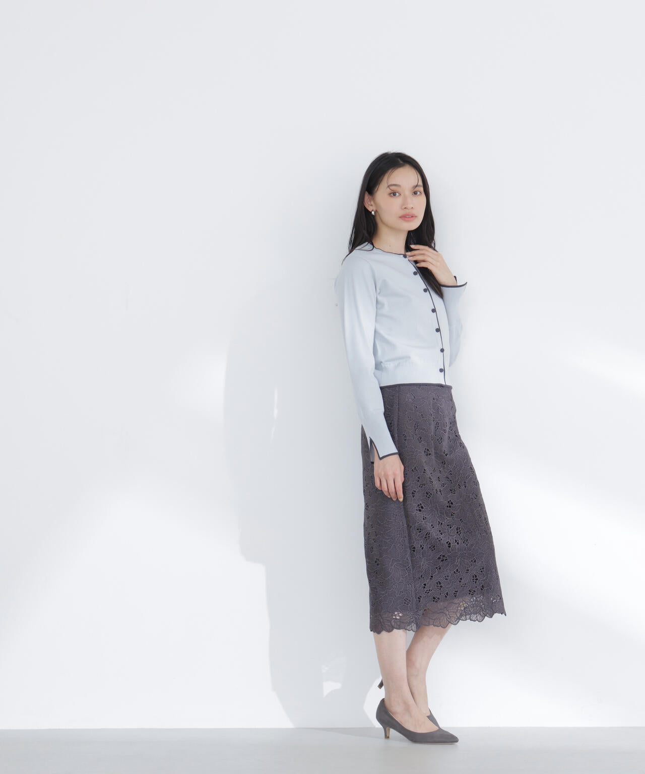 フラワーレースタイトスカート