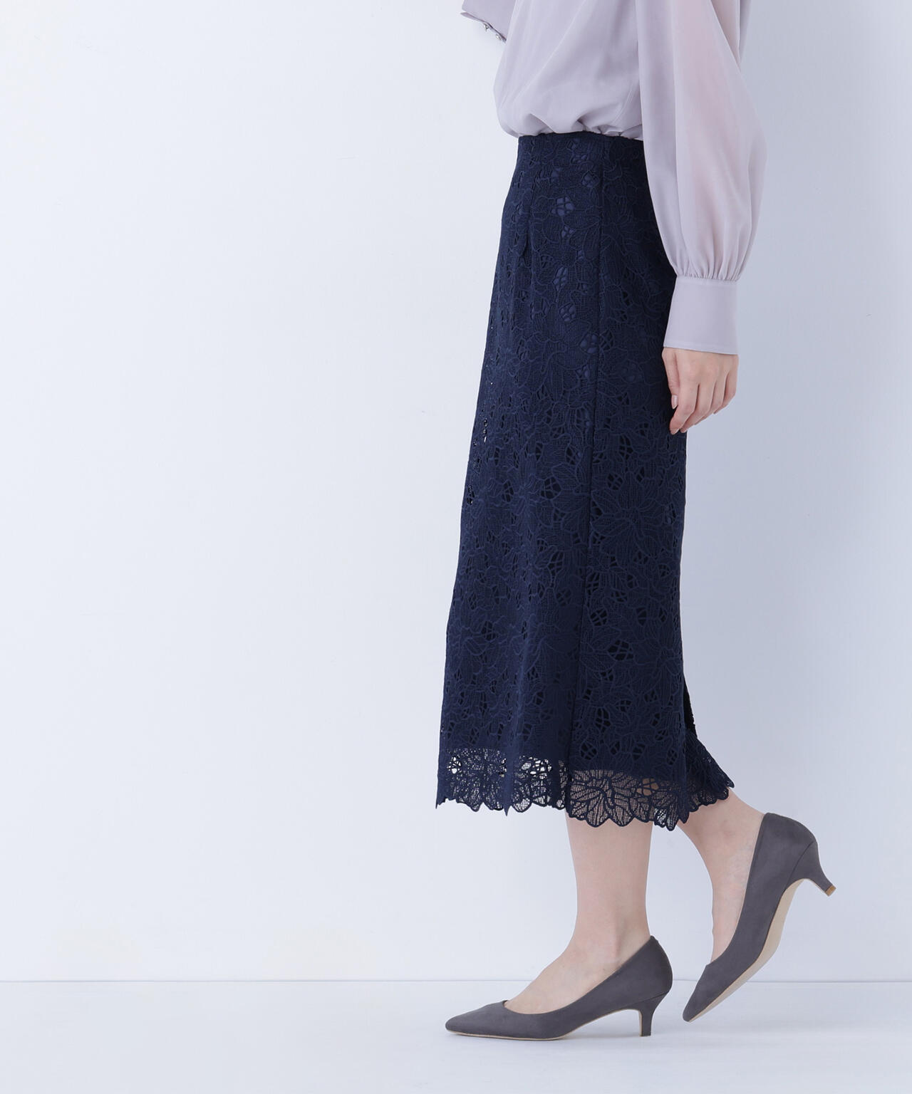 フラワーレースタイトスカート