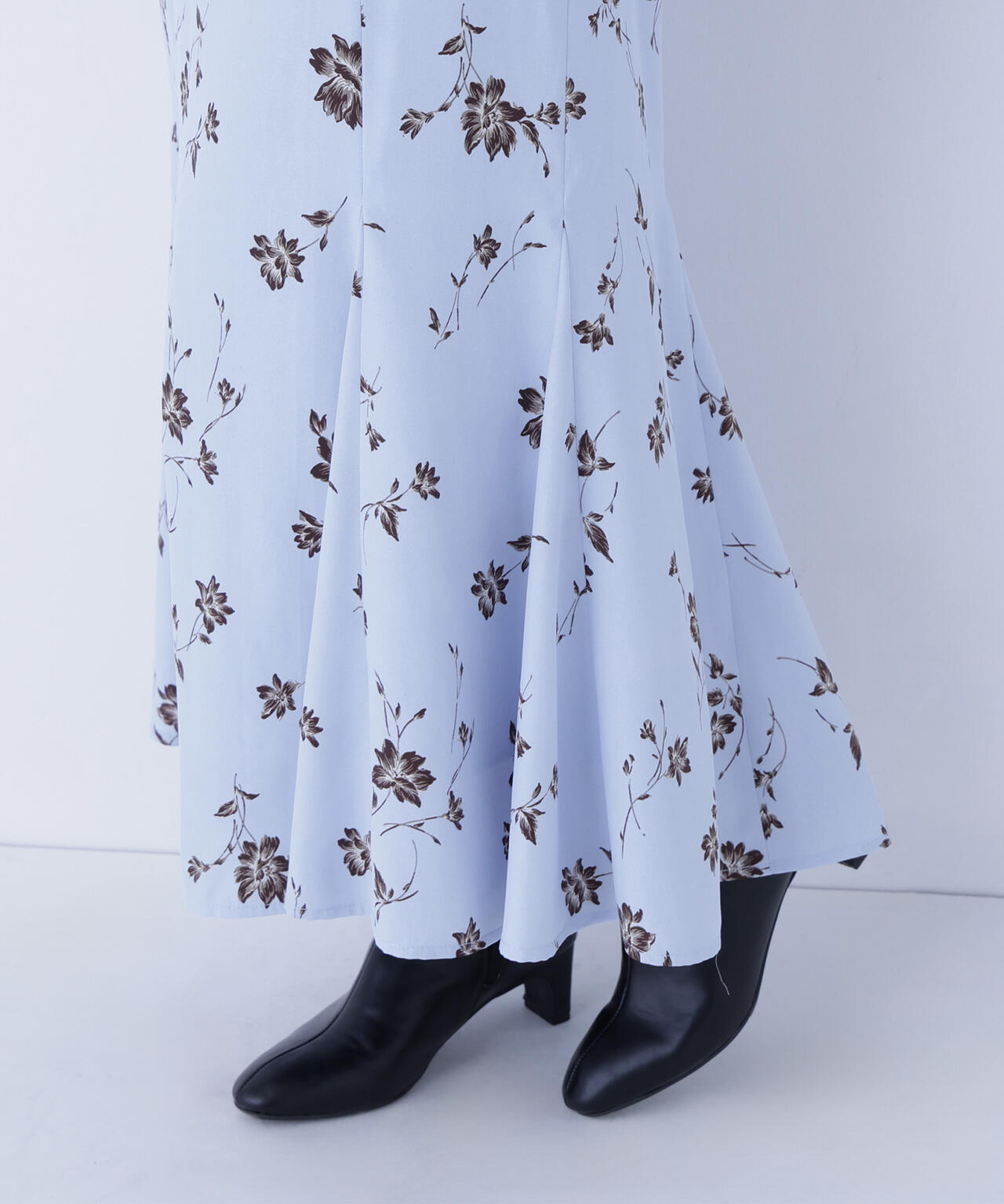 プリントヘム切替マーメイドスカート