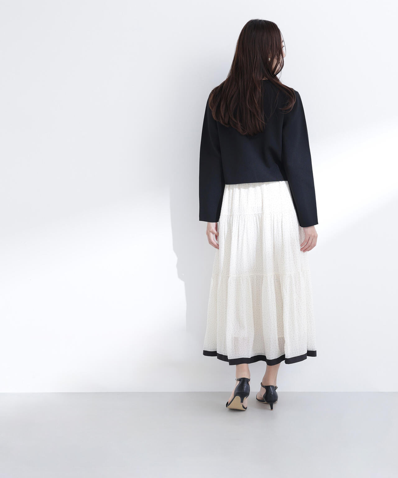 ドットバイカラーフレアスカート