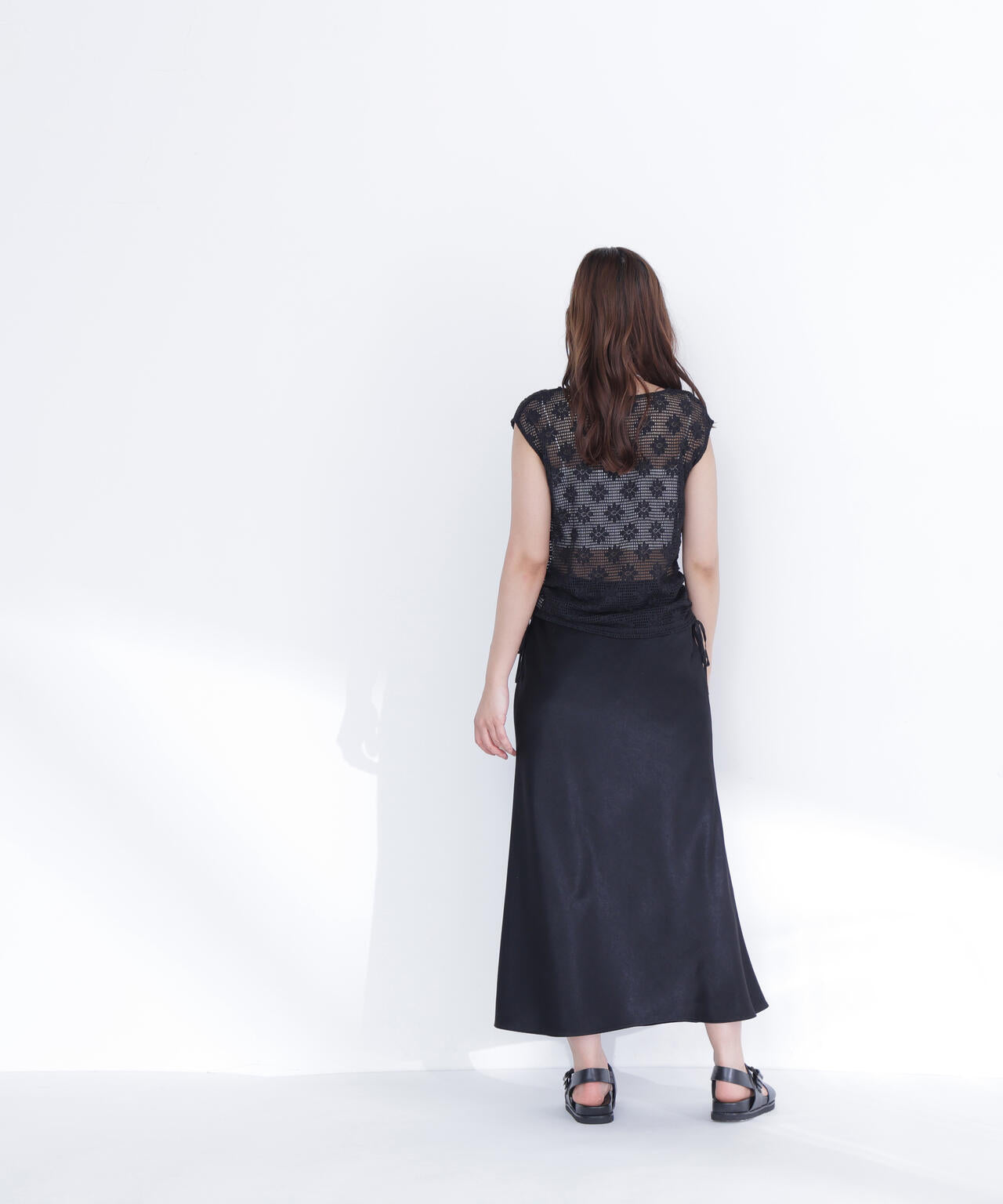 バイアスサテンナロースカート